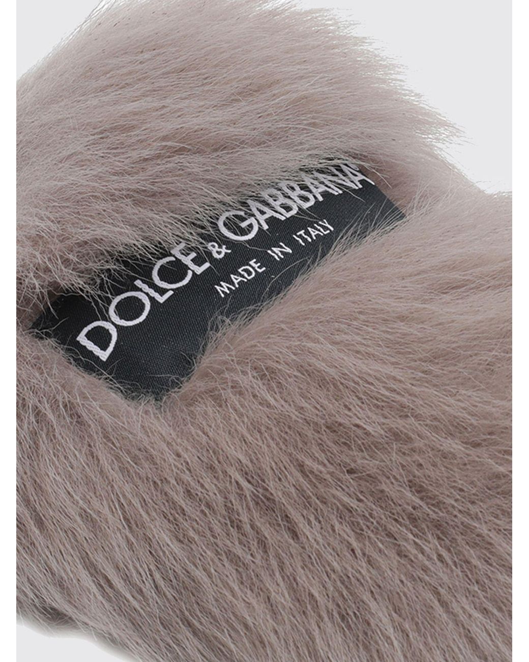 Dolce & Gabbana White Dolce &Amp Gabbana Shearling Slippers