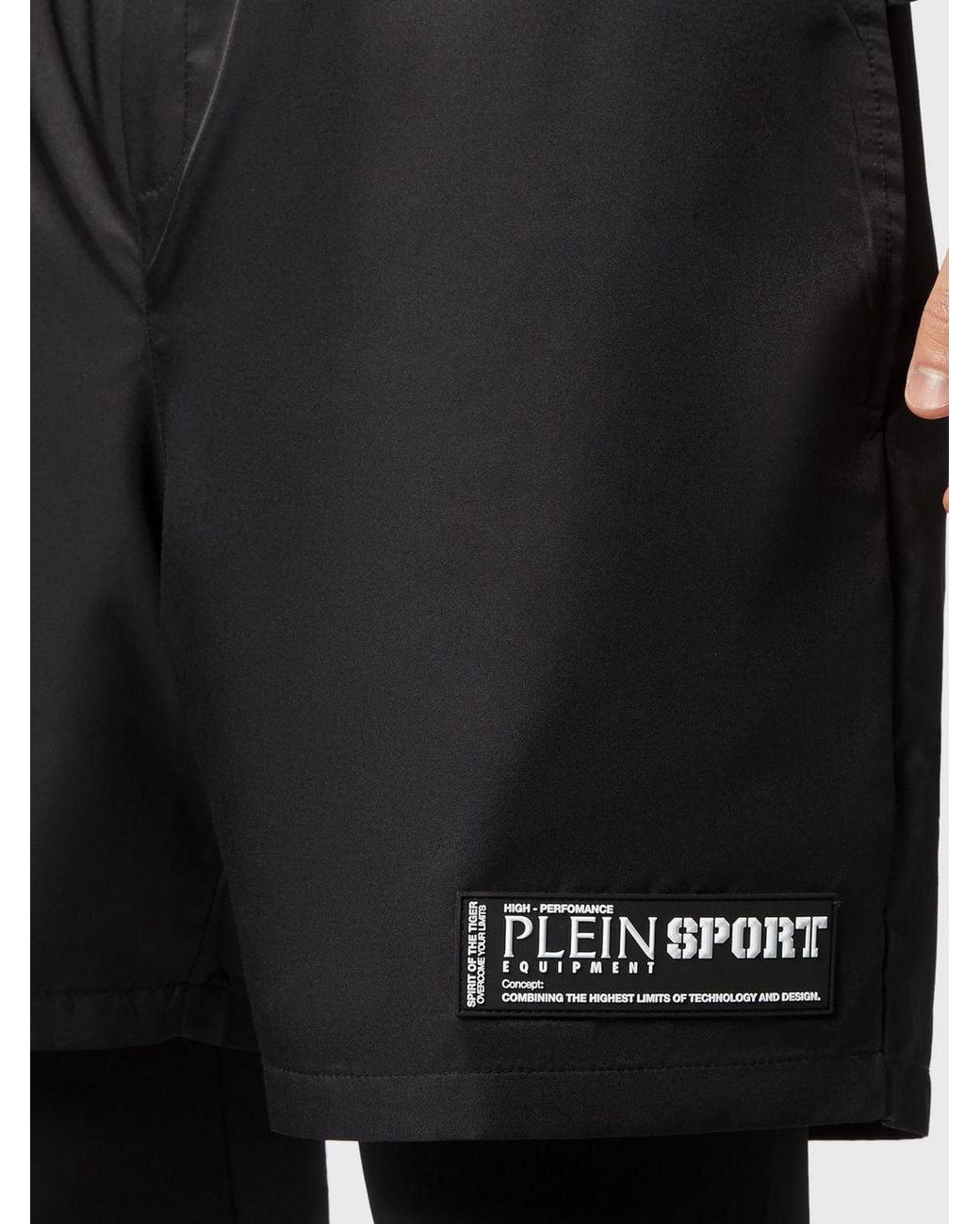 Philipp Plein Black Skinny Fit Stretch Technical Fabric Track Trousers for men