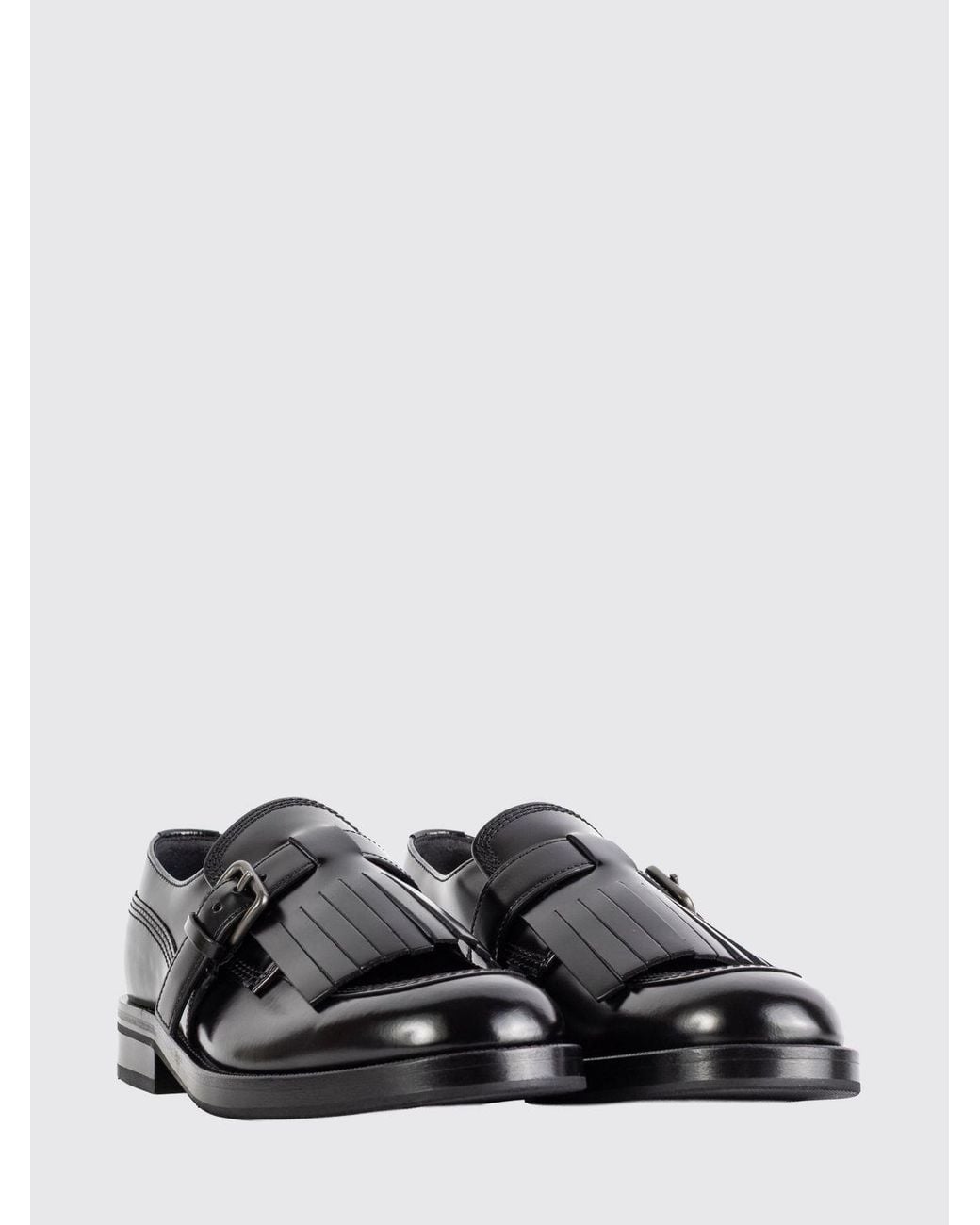 Church's White Brushed Calfskin Monk Strap Shoes With Fringes And Round Toe