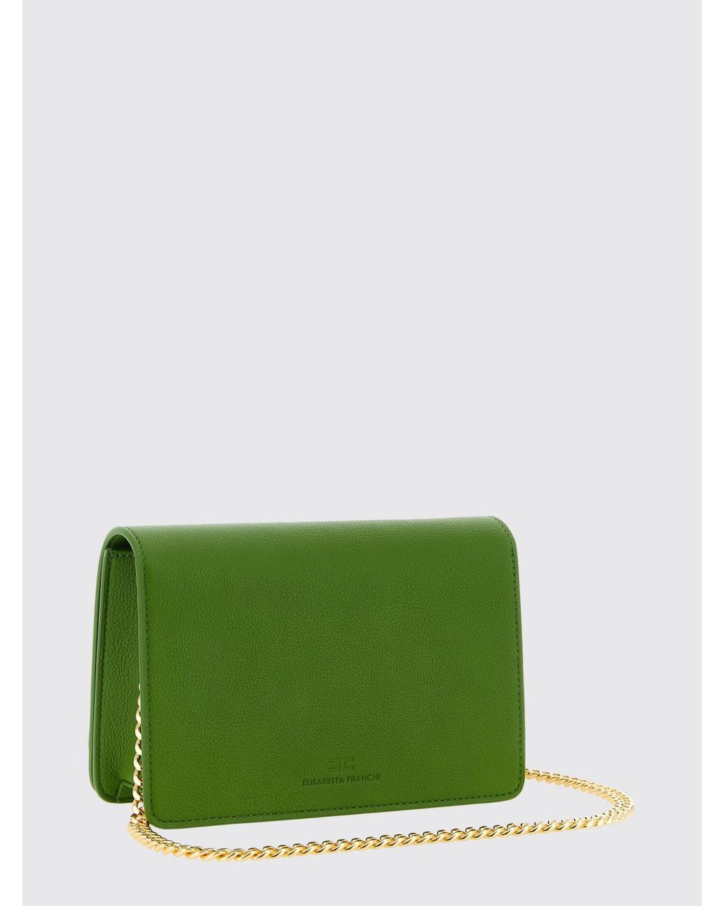Elisabetta Franchi Green Faux Leather Shoulder Bag