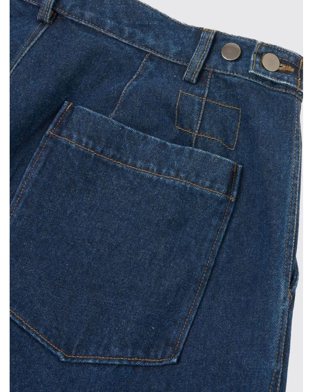 Universal Works Blue Dutch Pleated Wide-Leg Jeans for men