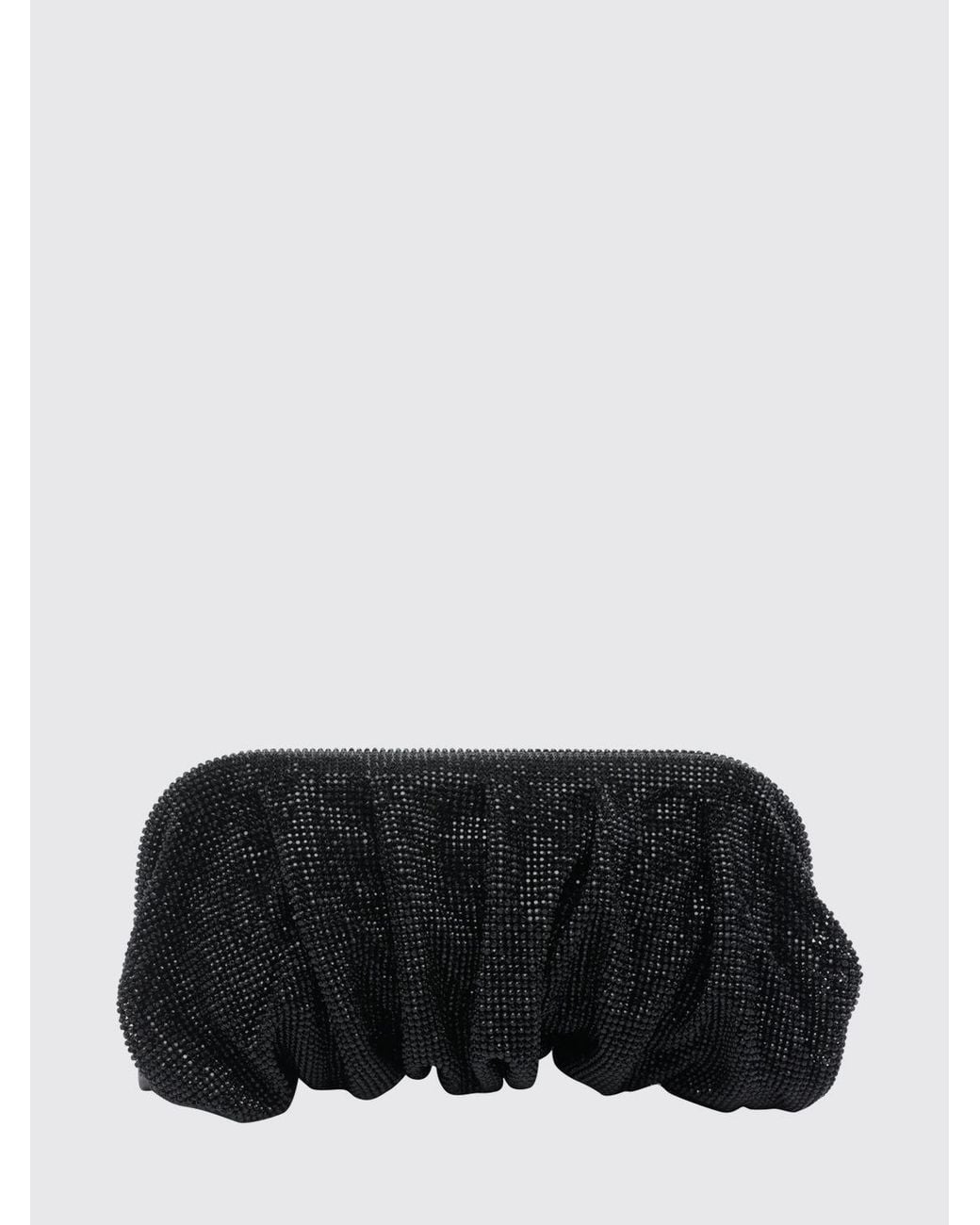 Benedetta Bruzziches Black Venus La Grande Draped Crystal Mesh Clutch