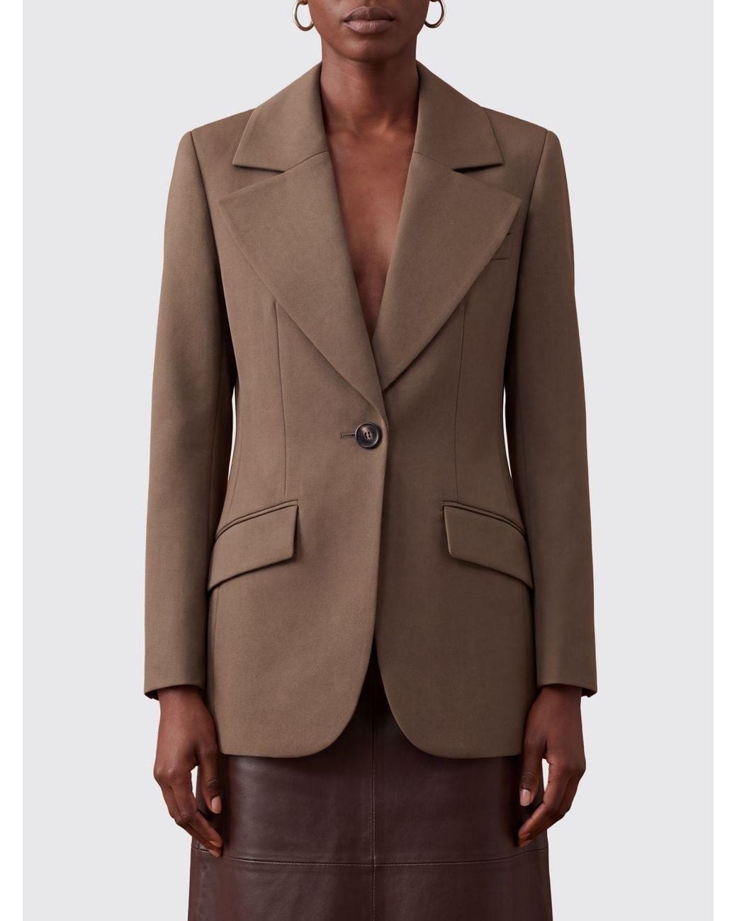 Chloé Brown ChloÉ Single-Breasted Virgin Wool Blazer With Peak Lapels