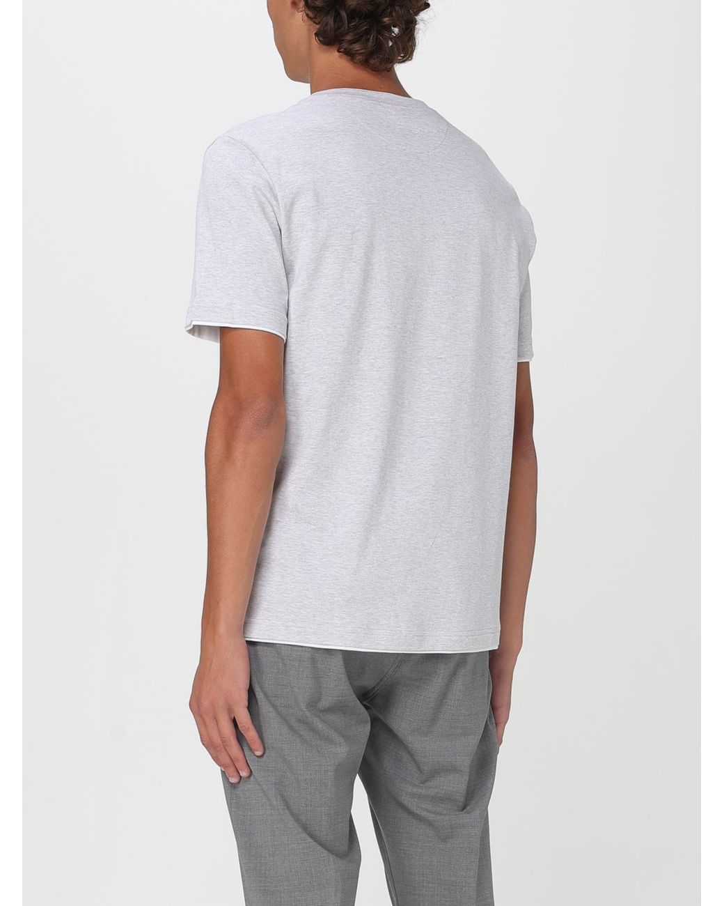 Eleventy White Relaxed Fit Solid T-Shirt With Short Sleeves for men