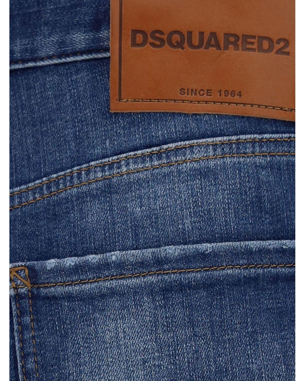 DSquared² Blue Knee-Length Cotton Denim Bermuda Shorts With Five Pockets for men