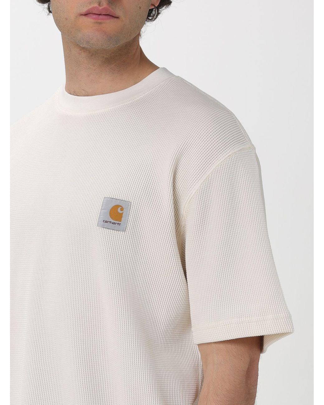 Carhartt White Cotton Crew Neck T-Shirt for men