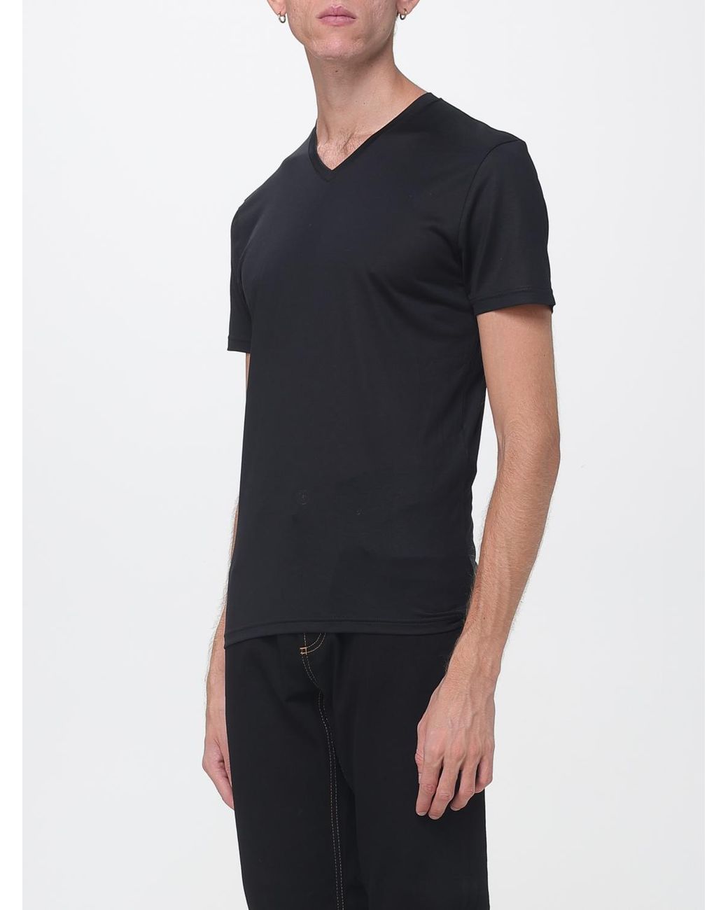 Gucci Black V-Neck Slim Fit Stretch Modal Jersey T-Shirt for men
