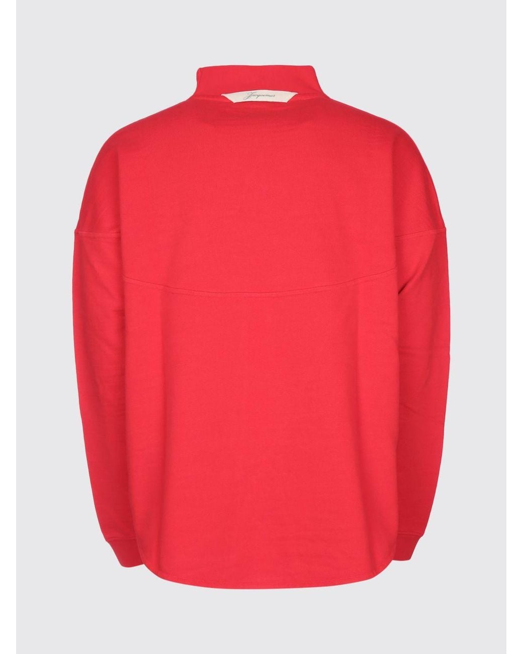 Jacquemus Red Rond Carré Cotton Sweatshirt With High Neck And Half-Zip for men