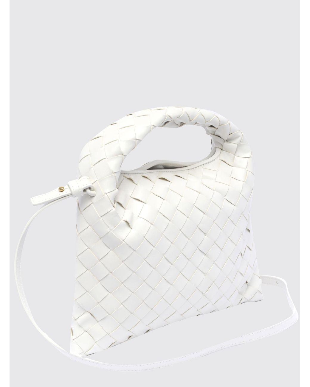 Bottega Veneta White Hop Woven Leather Bag