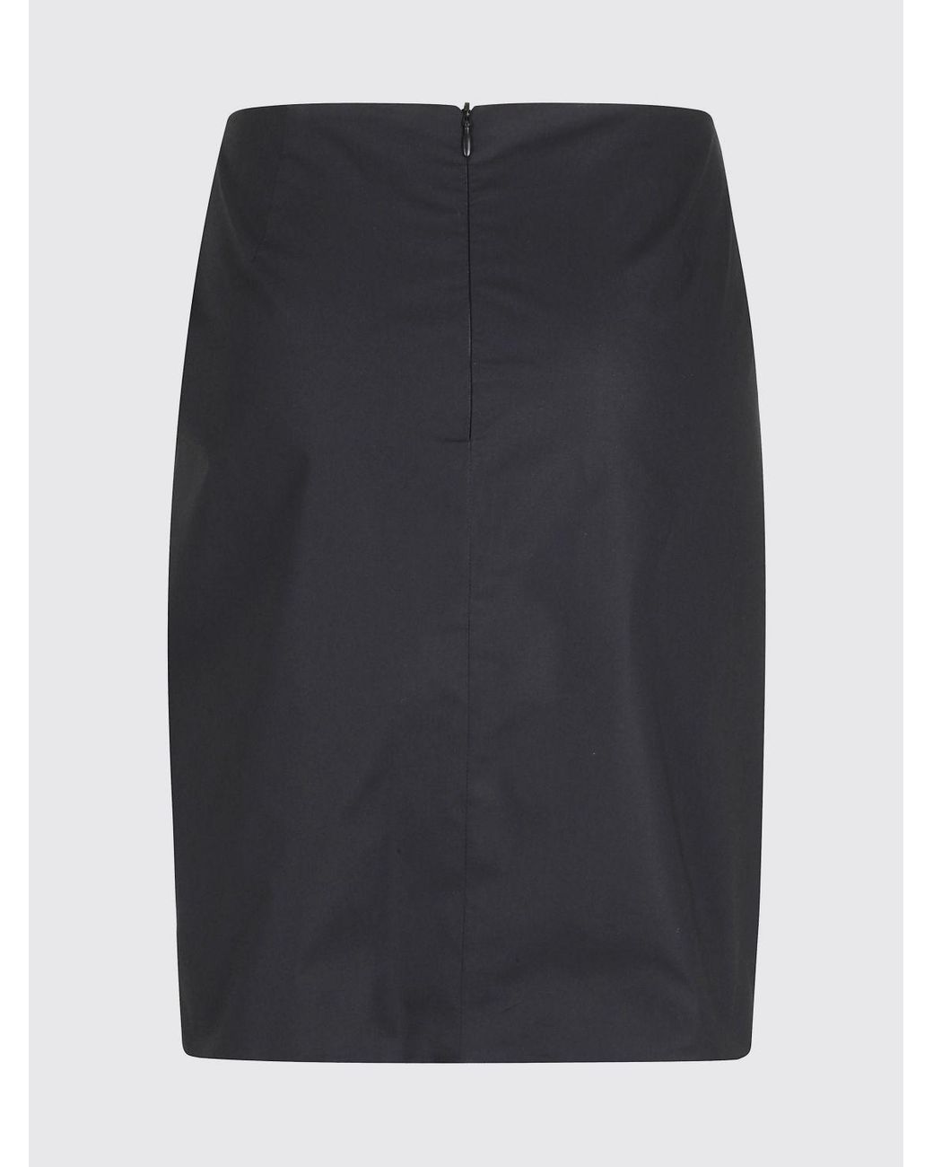 FEDERICA TOSI Black Asymmetric Cotton Poplin Skirt