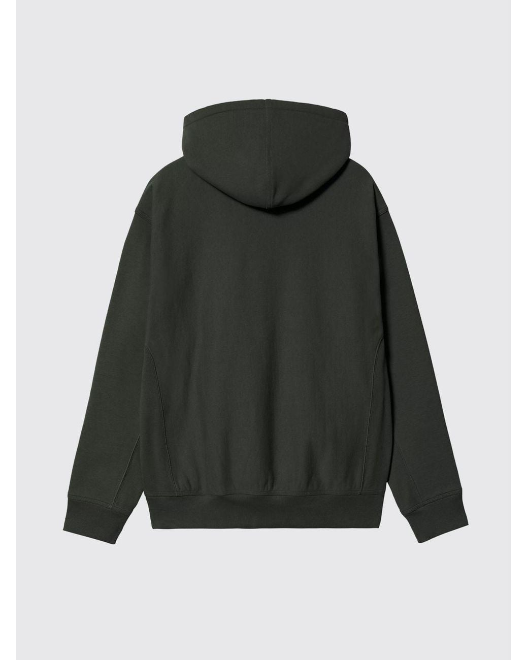 Carhartt Gray American Script Hooded Cotton Sweatshirt With Embroidered Logo for men