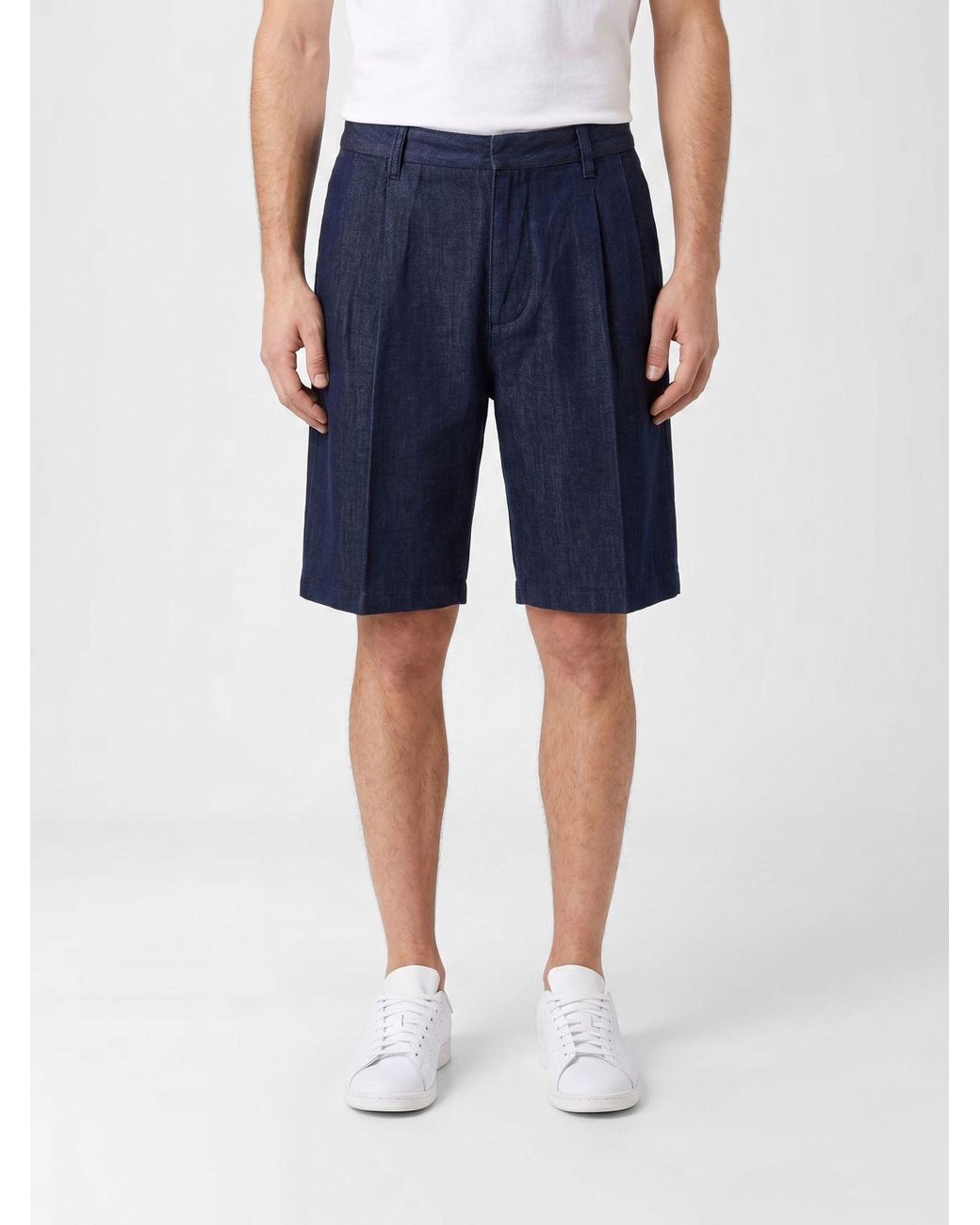 Emporio Armani Blue Cotton Blend Shorts for men