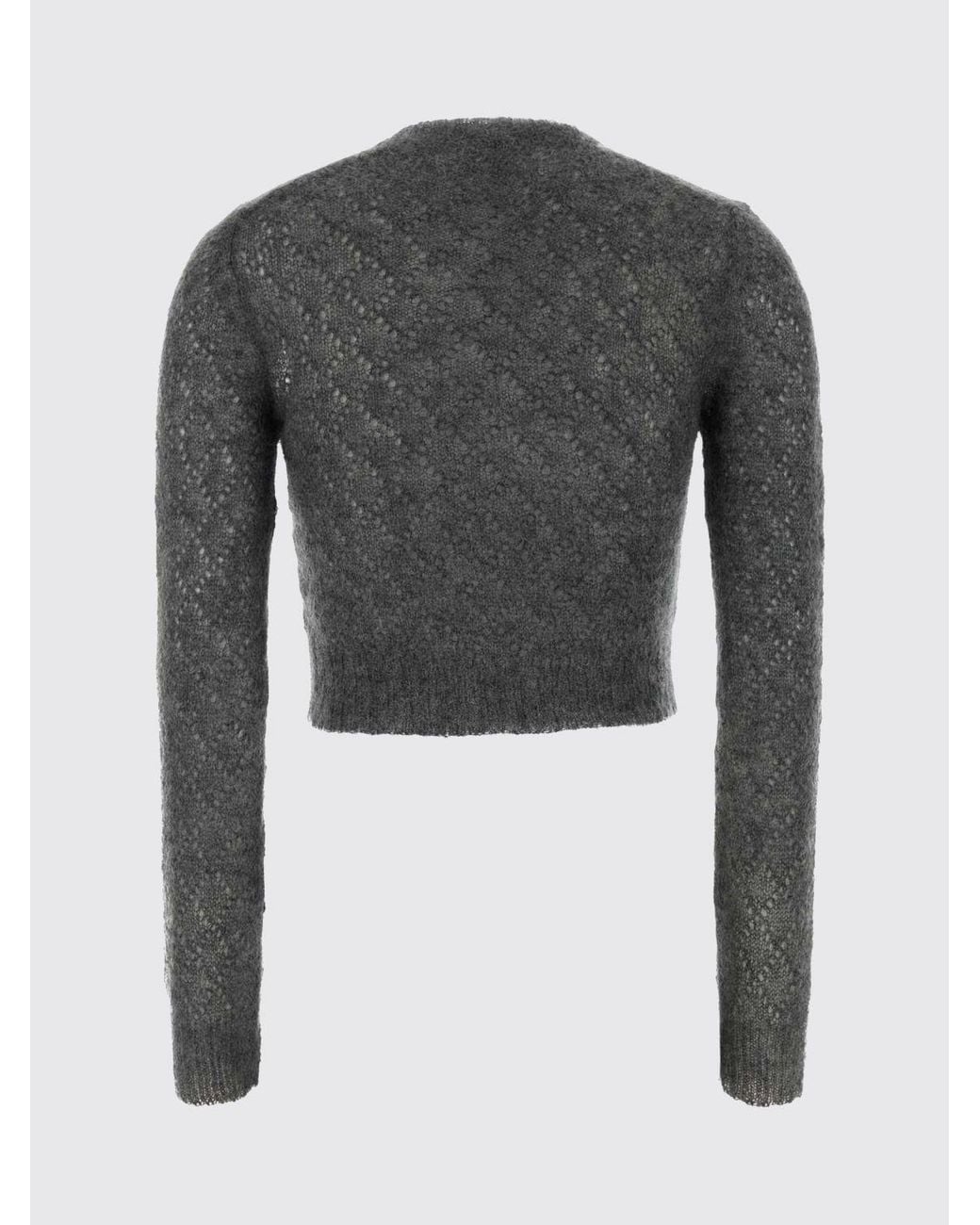 Jil Sander Gray Cropped Crewneck Jumper