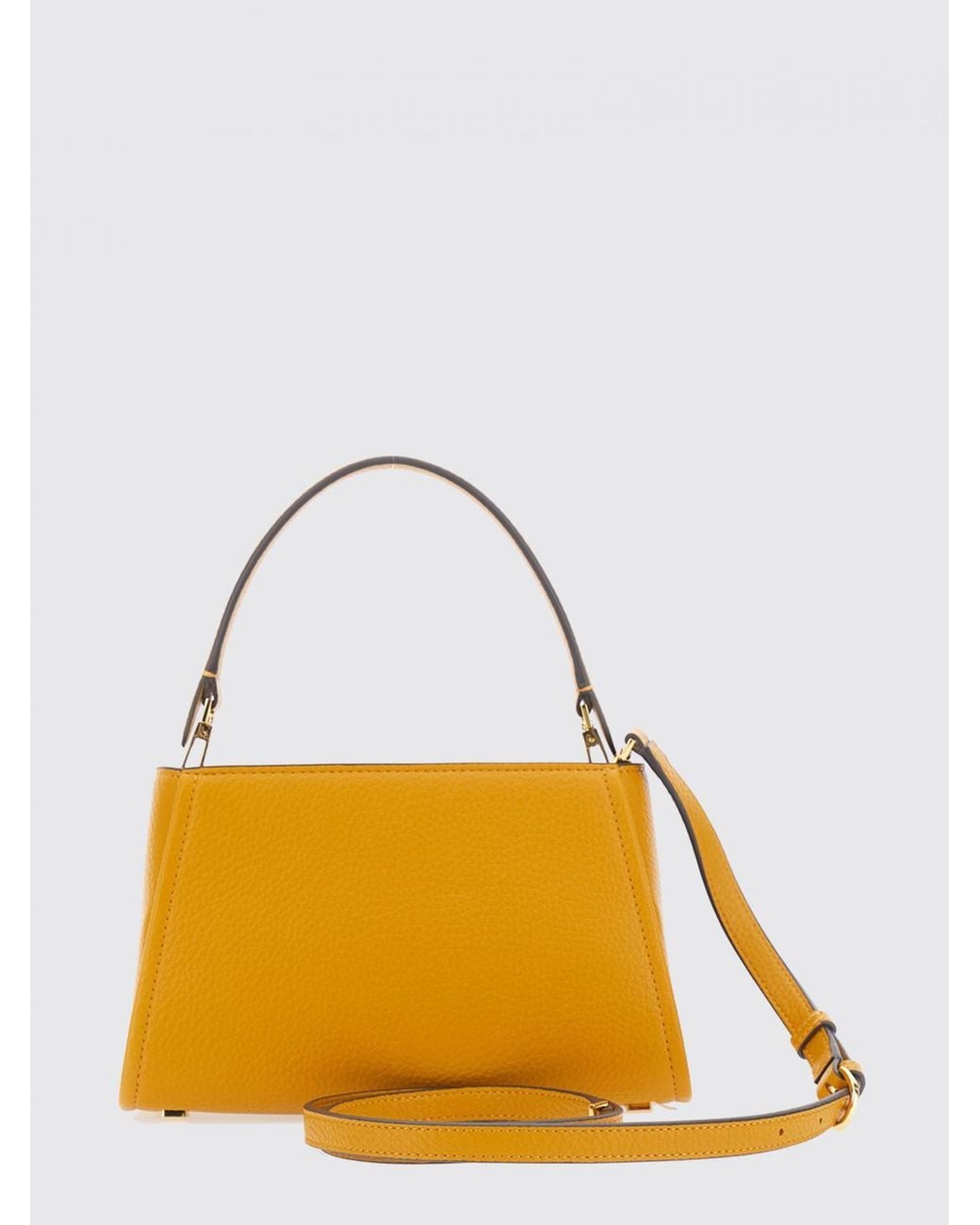 Elisabetta Franchi Yellow Small Flared Tote Bag With Metal Logo