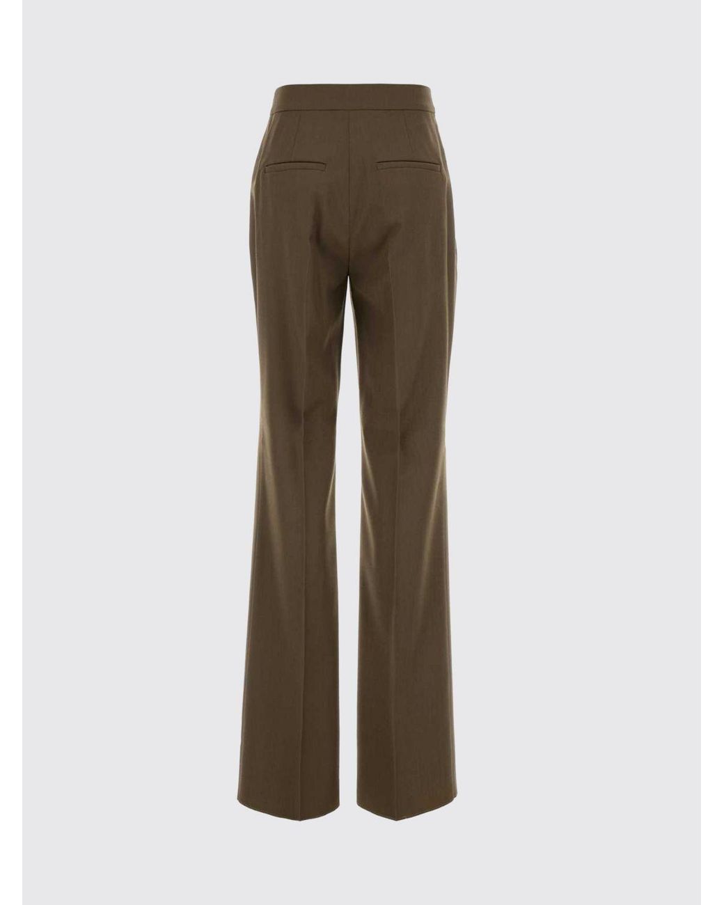 Max Mara Brown Mid-Rise Straight-Leg Tailored Linen-Blend Trousers