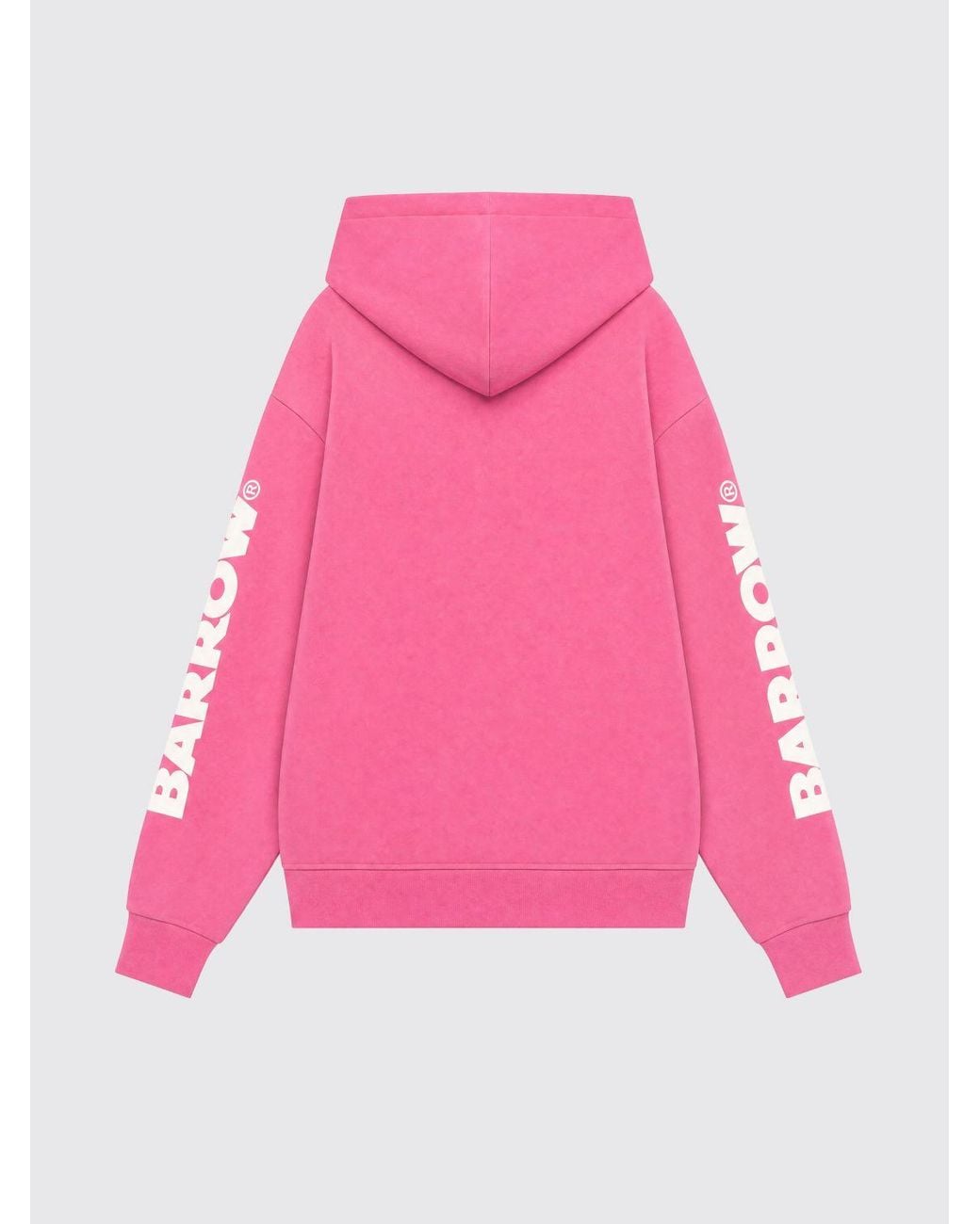 Barrow Pink Cotton Monogram Hoodie With Kangaroo Pocket for men