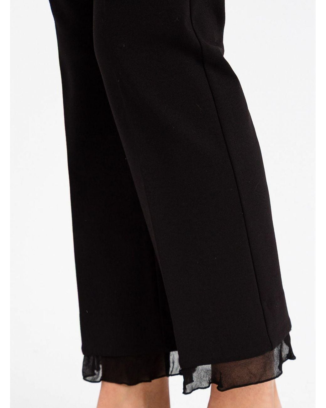 Twinset Black Mid-Rise Straight Cropped Trousers