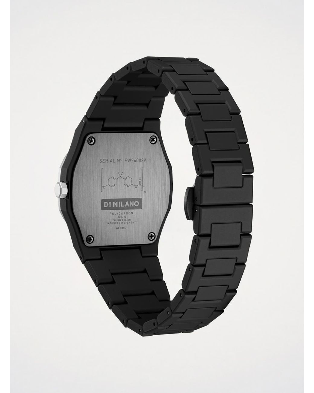 D1 Milano Black Gun Mesh Polycarbon 37 Mm Watch