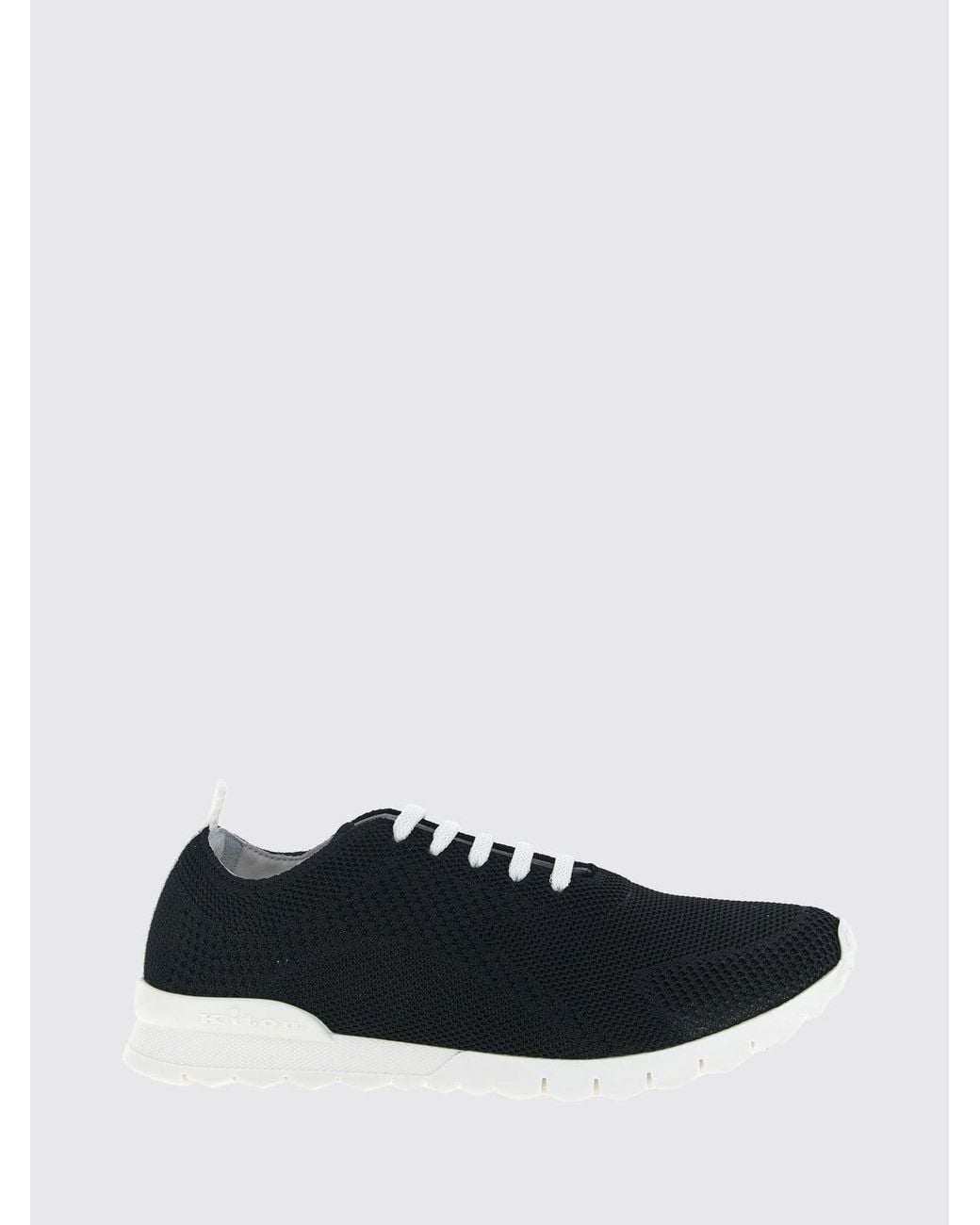 Kiton Sneaker Aus Baumwollstrick Mit Gesticktem Logo Und Lederfutter in White für Herren