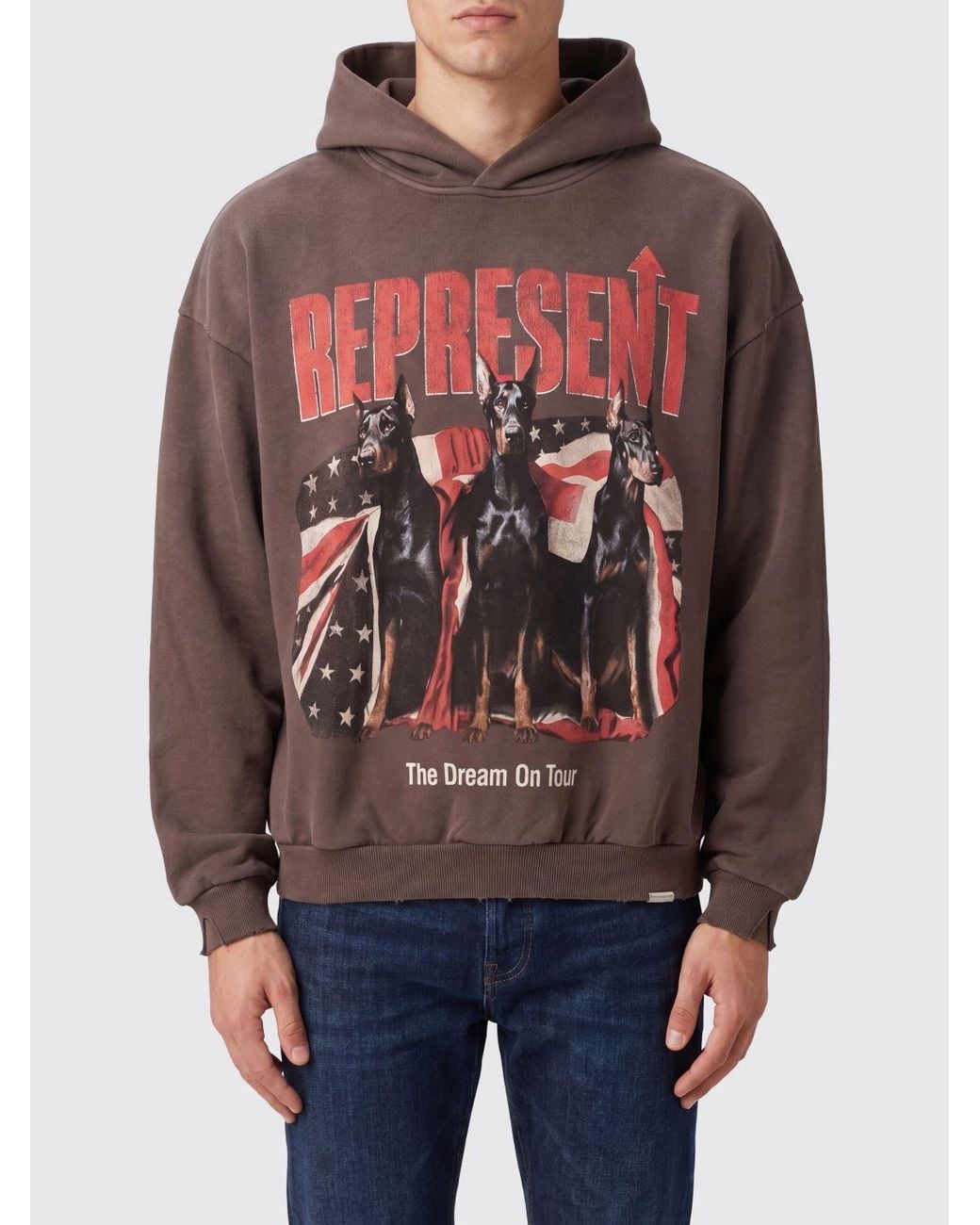 Represent Multicolor Printed Cotton Hoodie for men