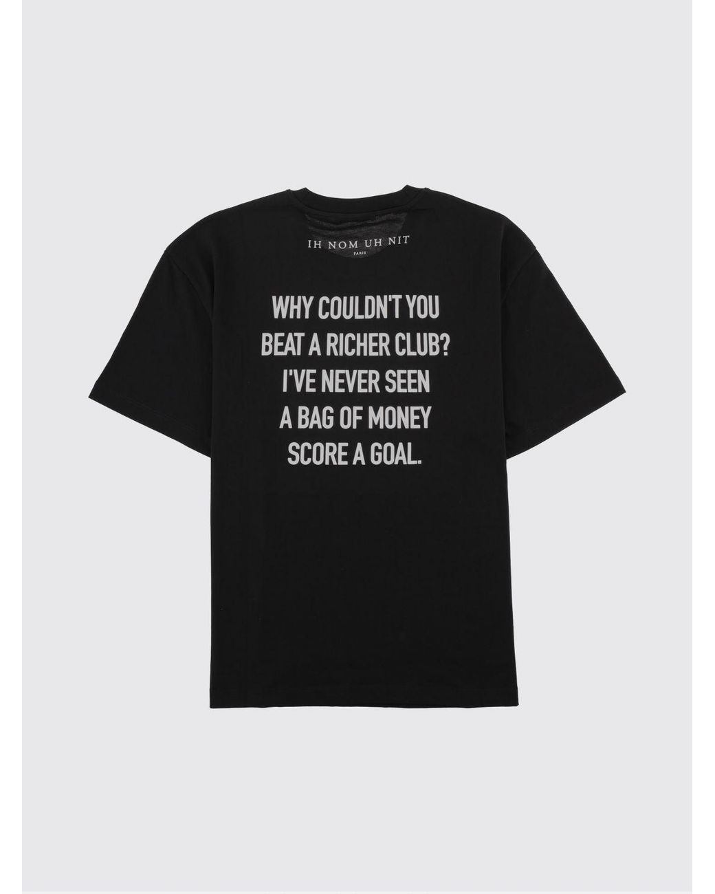 Ih Nom Uh Nit Black Graphic Print Crew Neck Cotton T-Shirt for men