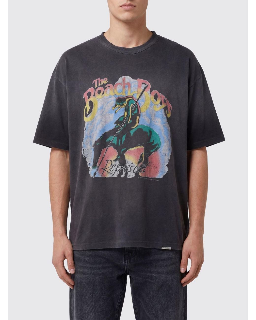 Represent Blue Rock Graphic Print Organic Cotton And Hemp-Blend T-Shirt for men