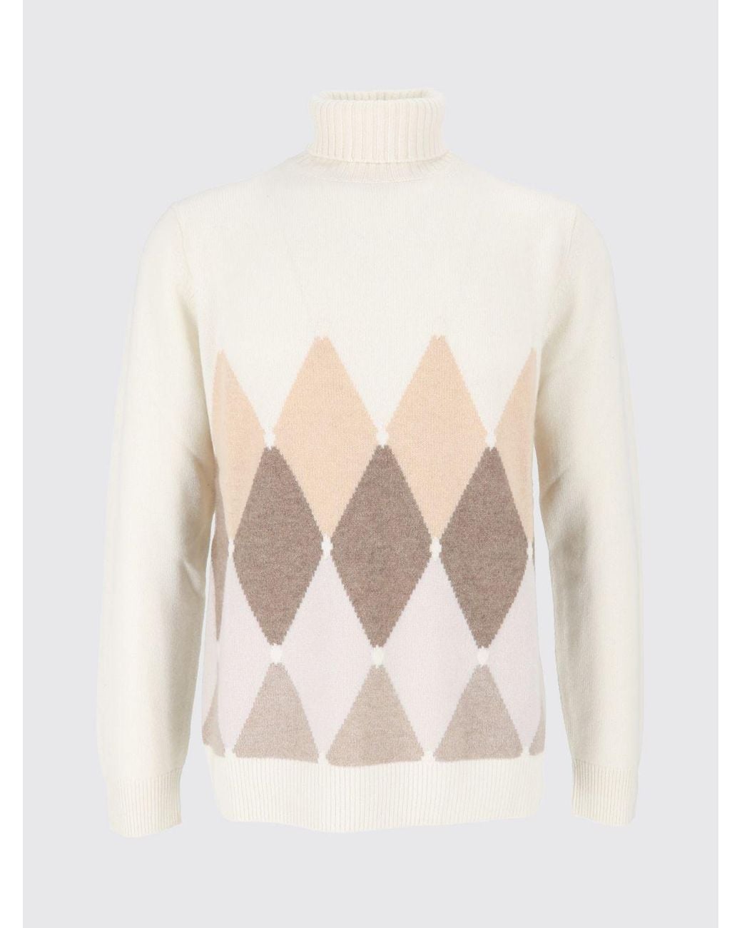 Ballantyne Rollkragenpullover Von Aus 100% Kaschmir Mit Rautenmuster in Natural für Herren