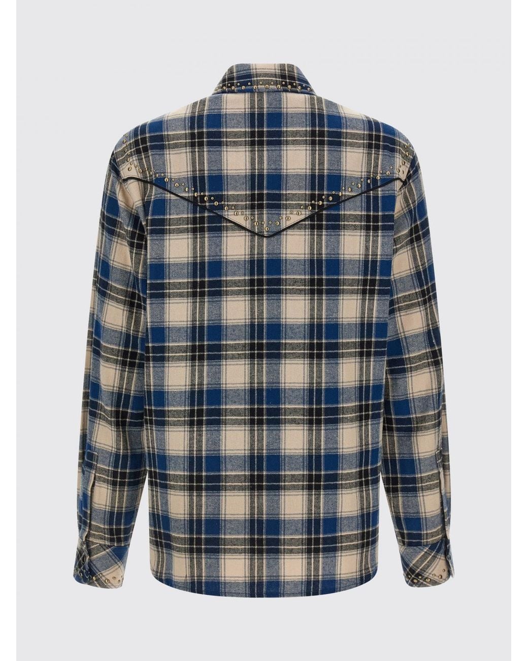P.A.R.O.S.H. Blue P.A.R.O.S.H. Check Cotton Shirt With Stud Embellishments