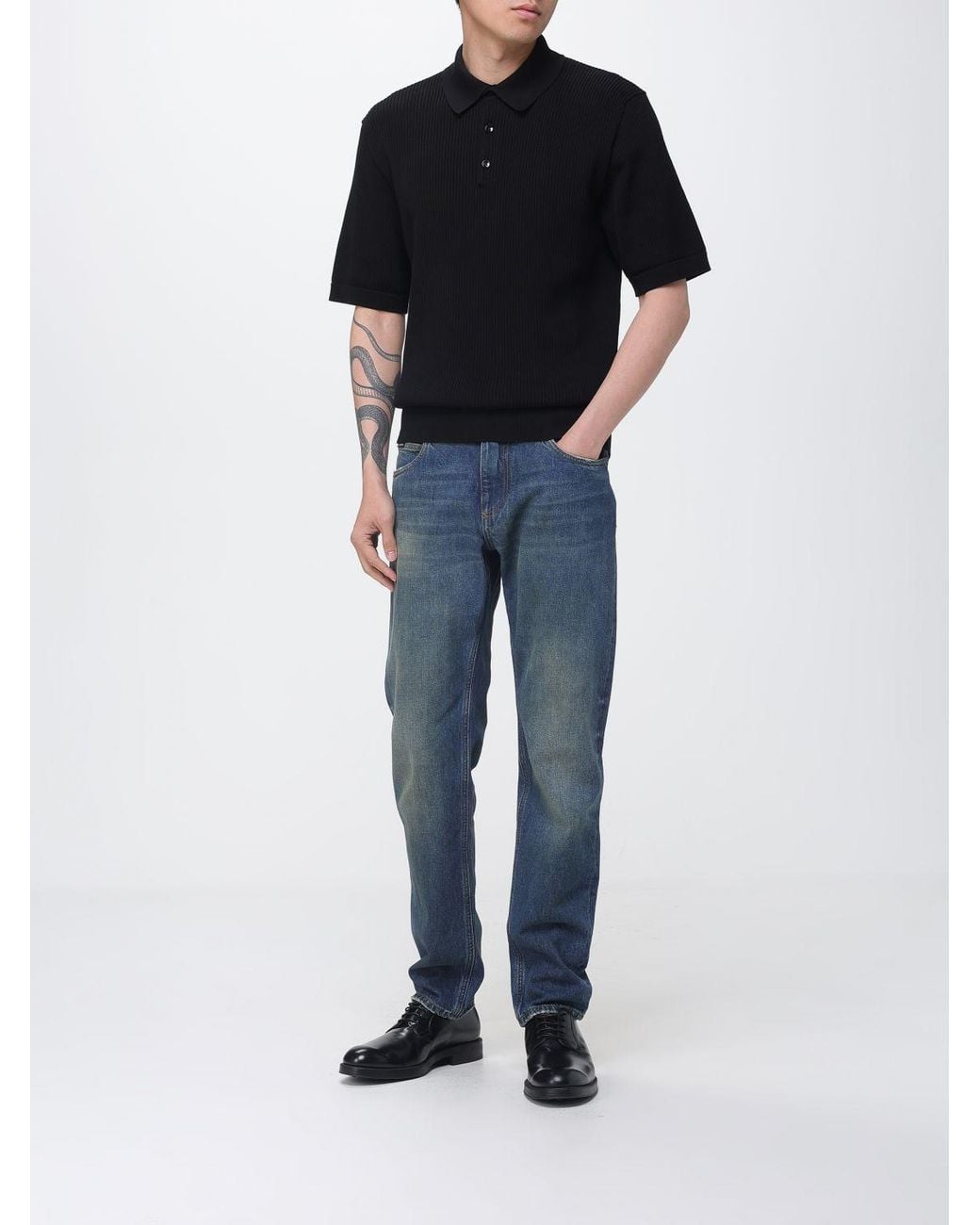 Dolce & Gabbana Black Dolce &Amp Gabbana Cotton Knit Polo Shirt for men