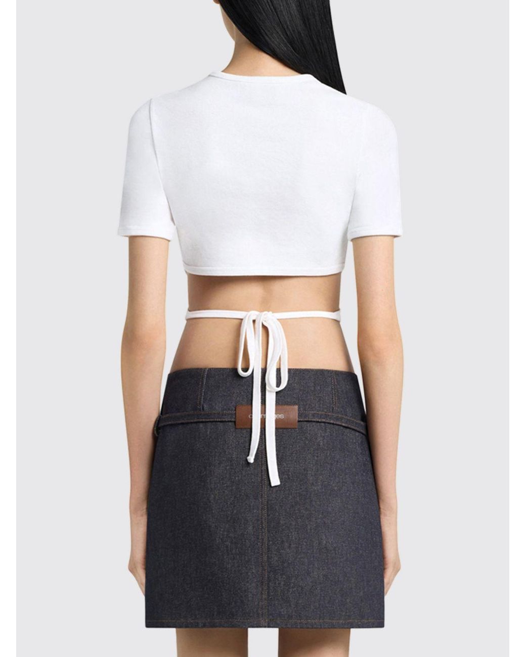 Courreges White CourrÈ Ges Cotton Crop T-Shirts With Logo