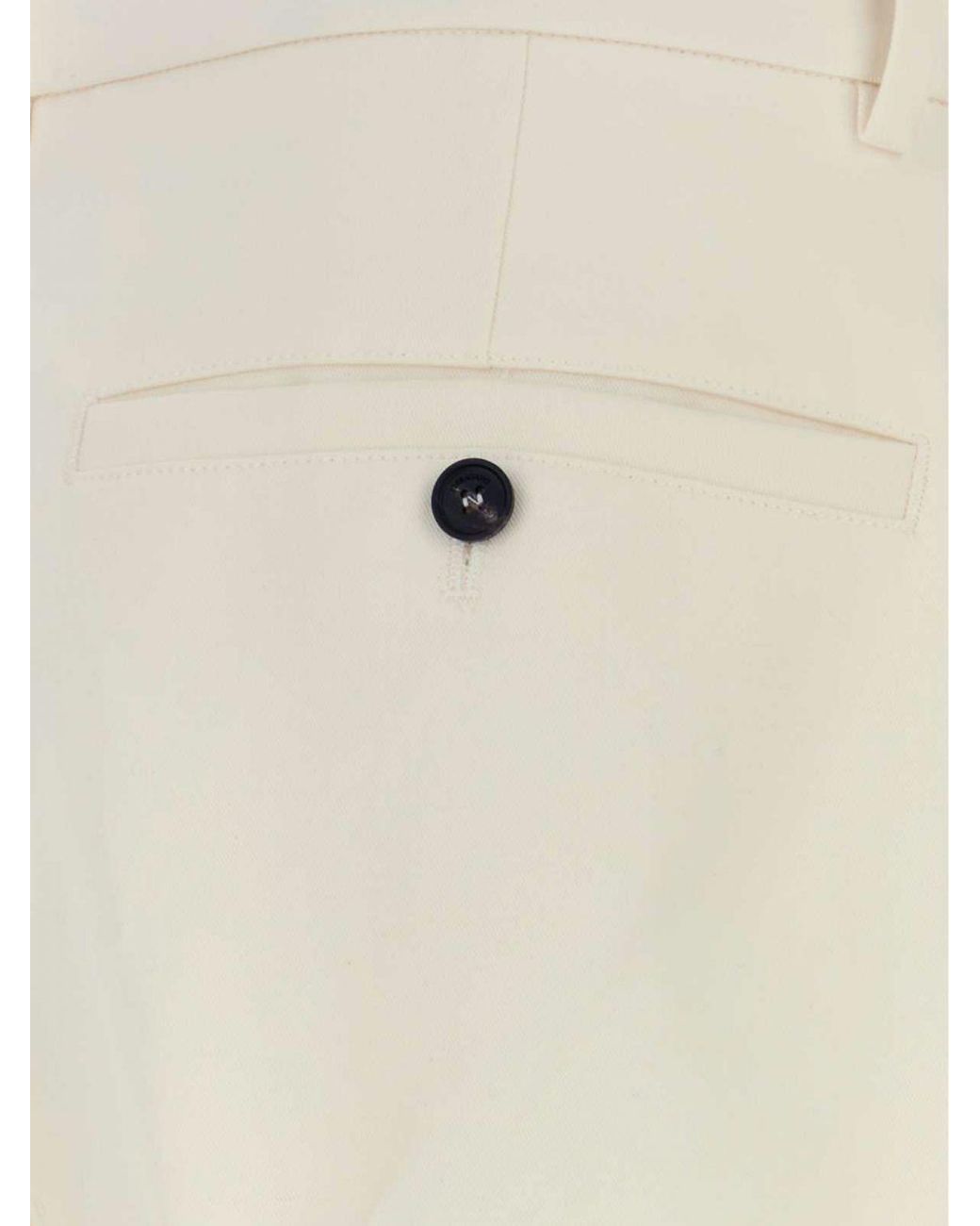 Ferragamo White Slim Fit Cotton And Cashmere Tailored Trousers With Concealed Closure for men