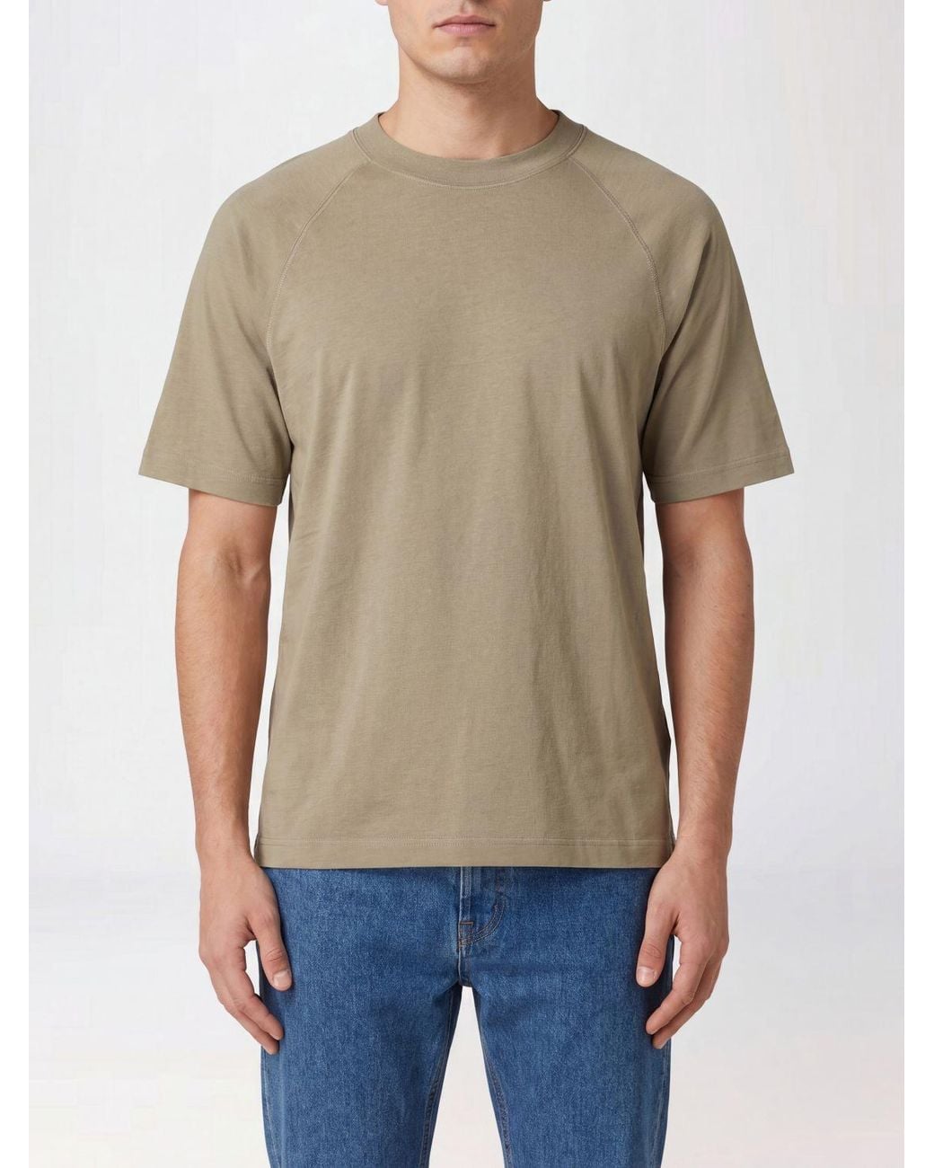 Circolo 1901 Natural Short-Sleeved Pure Cotton Crew Neck T-Shirt for men