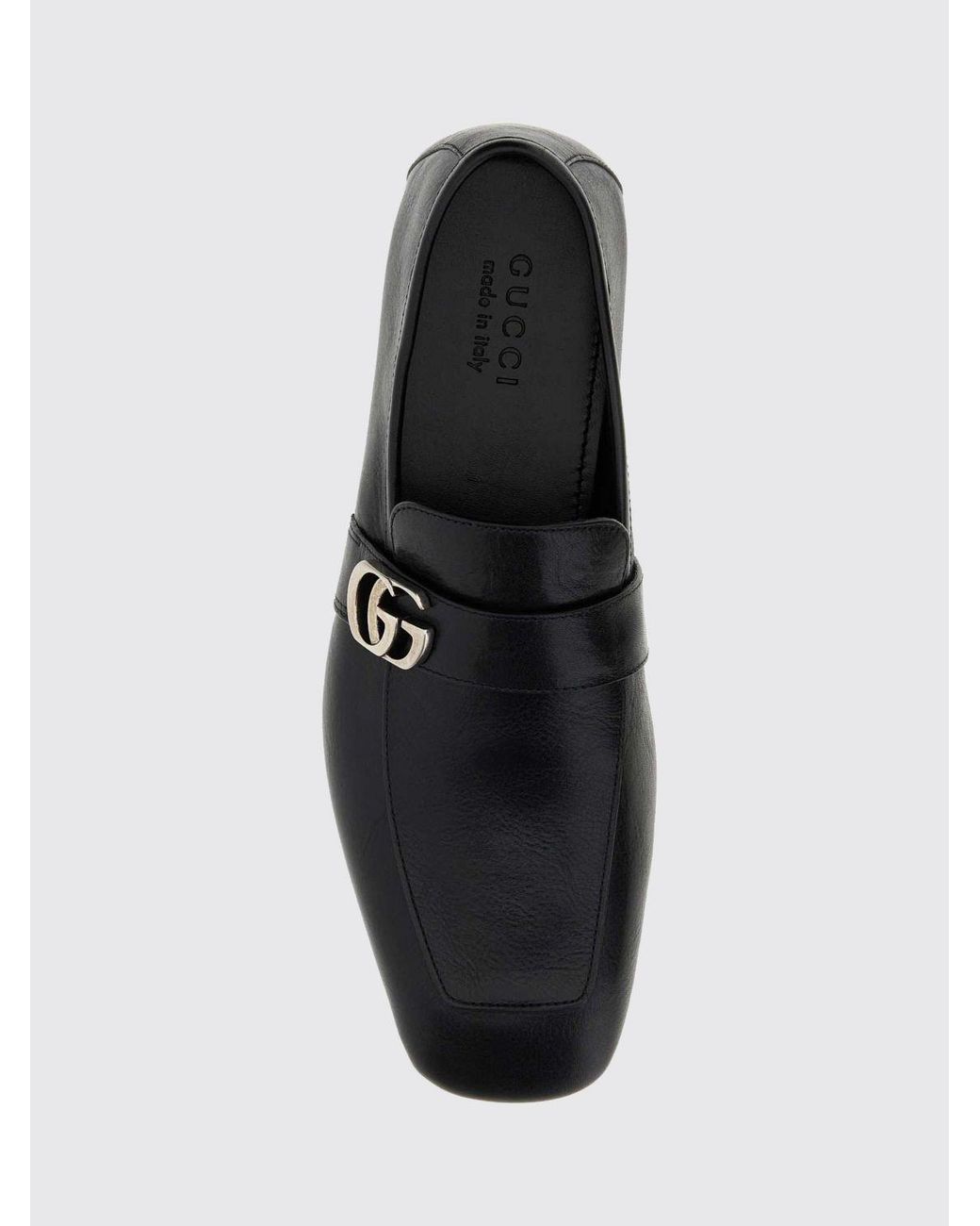 Gucci White Smooth Leather Driver Loafers With Gg Monogram for men