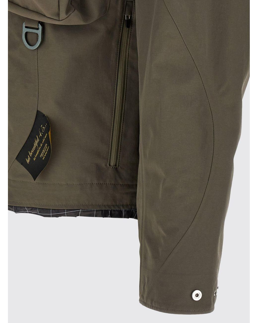 Undercover Brown Relaxed Fit Short Nylon Parka With Hood And Patch Pockets for men