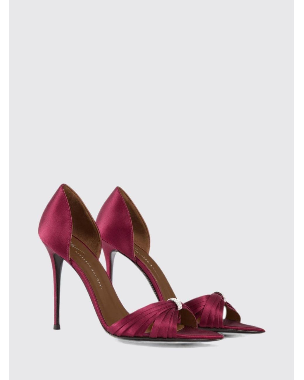 Giuseppe Zanotti Pink Lumiere Rhinestone-Embellished Satin Mule Sandals With Stiletto Heel
