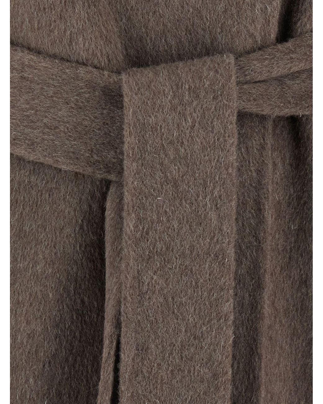 Grifoni Gray Double-Breasted Long Wool Blend Coat With Waist Belt