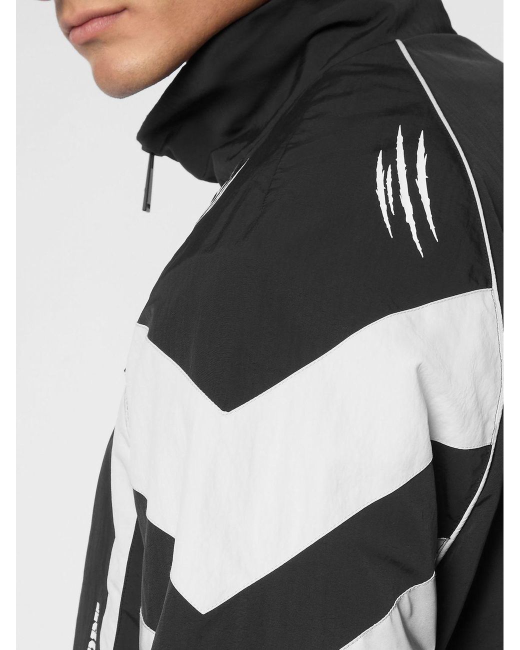 Philipp Plein Black Water-Repellent Nylon Bomber Windbreaker With Contrast Logo for men