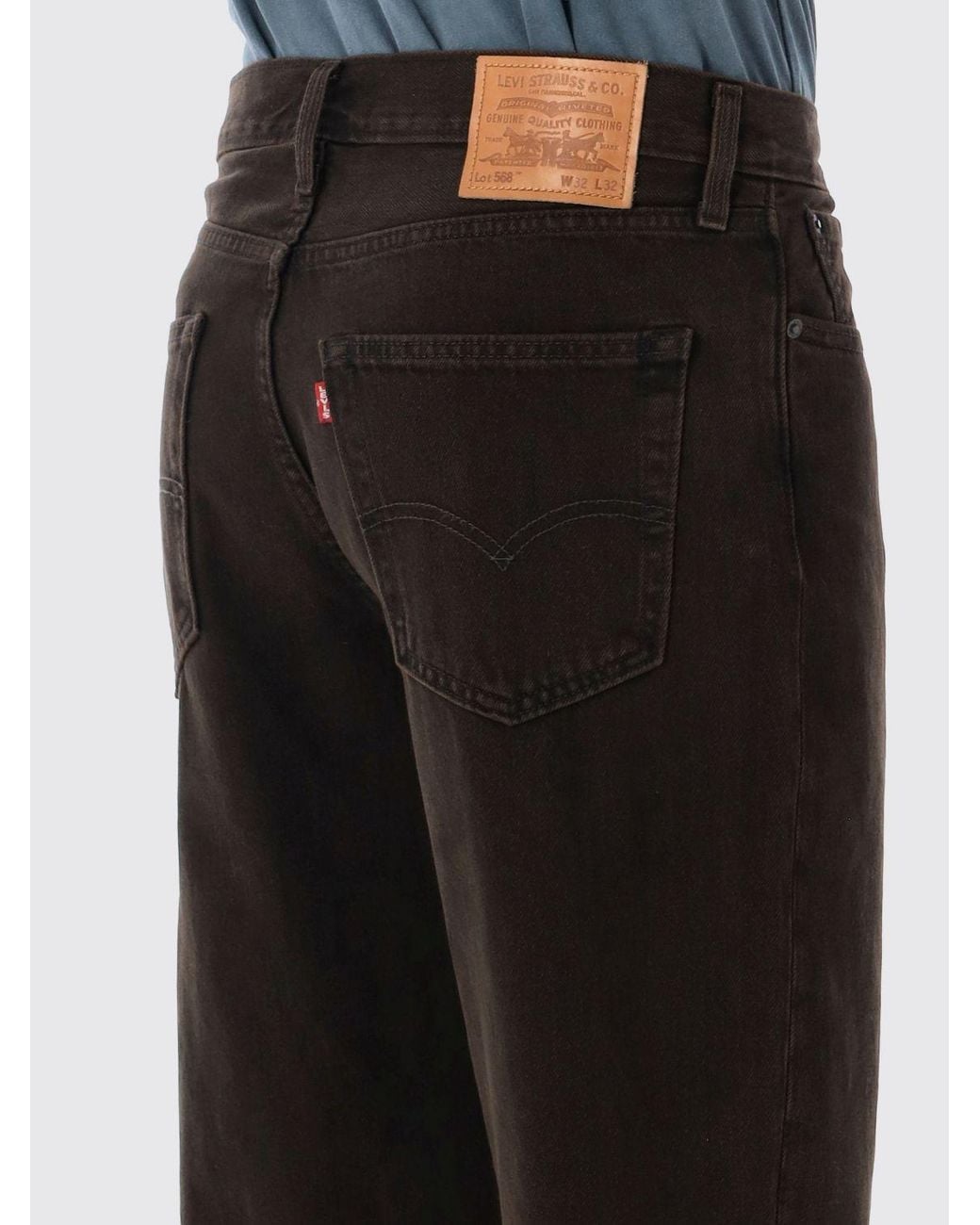 Levi's Black 568 Mid-Rise Straight Fit Jeans for men