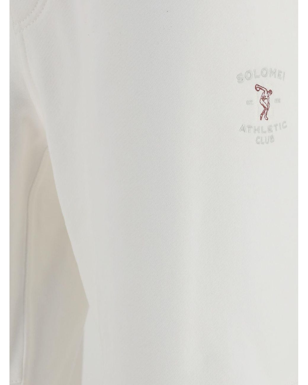 Brunello Cucinelli White Cotton Jogging Trousers With Elasticated Drawstring Waist for men