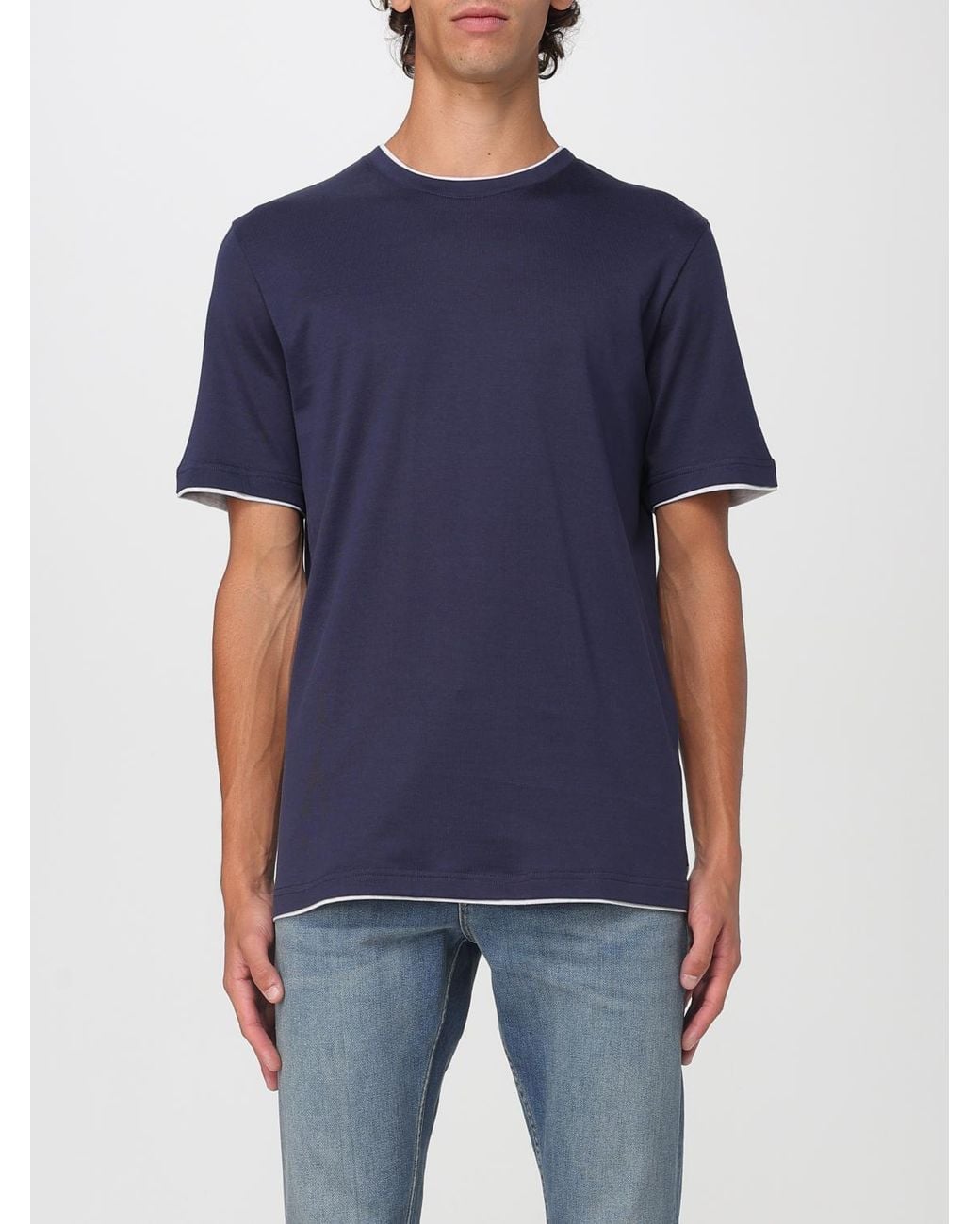 Eleventy Blue Cotton T-Shirt for men