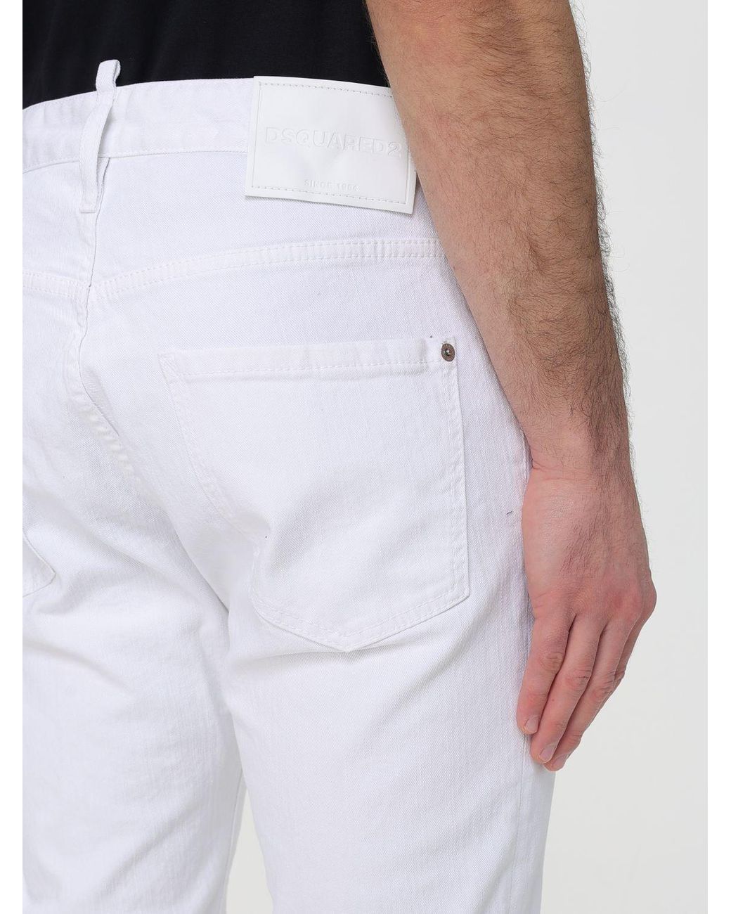 DSquared² White Dyed Teddy Stretch Denim Jeans for men