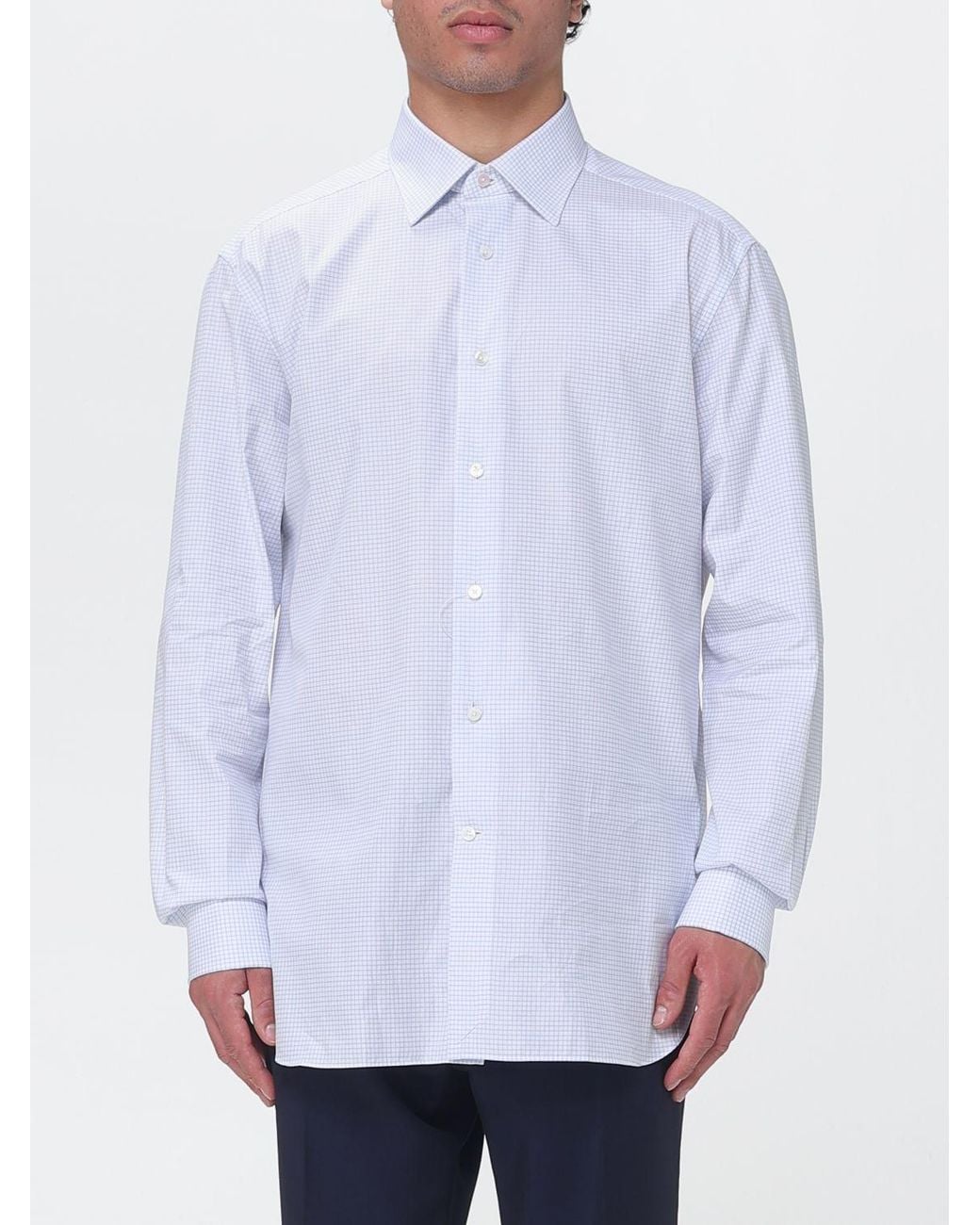 Zegna White Classic Poplin Shirt for men