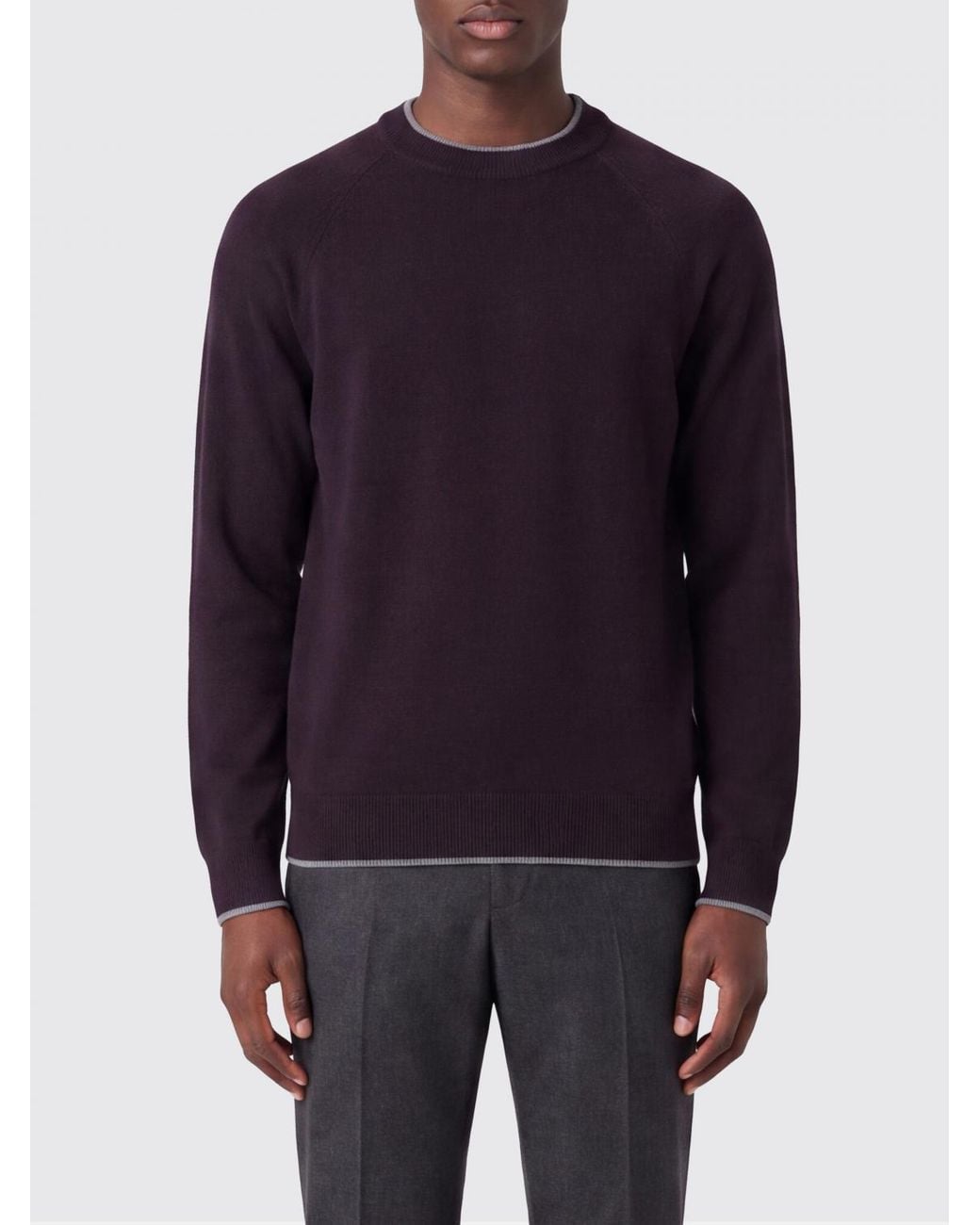 Eleventy Blue Long-Sleeved Crewneck Jumper for men