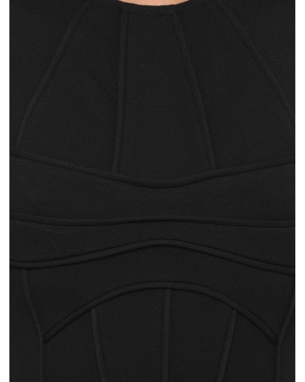 The Attico Black Off-The-Shoulder Slim Fit Jersey Sheath Midi Dress