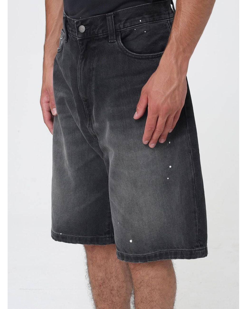Carhartt Gray Landon Knee-Length Cotton Denim Shorts for men
