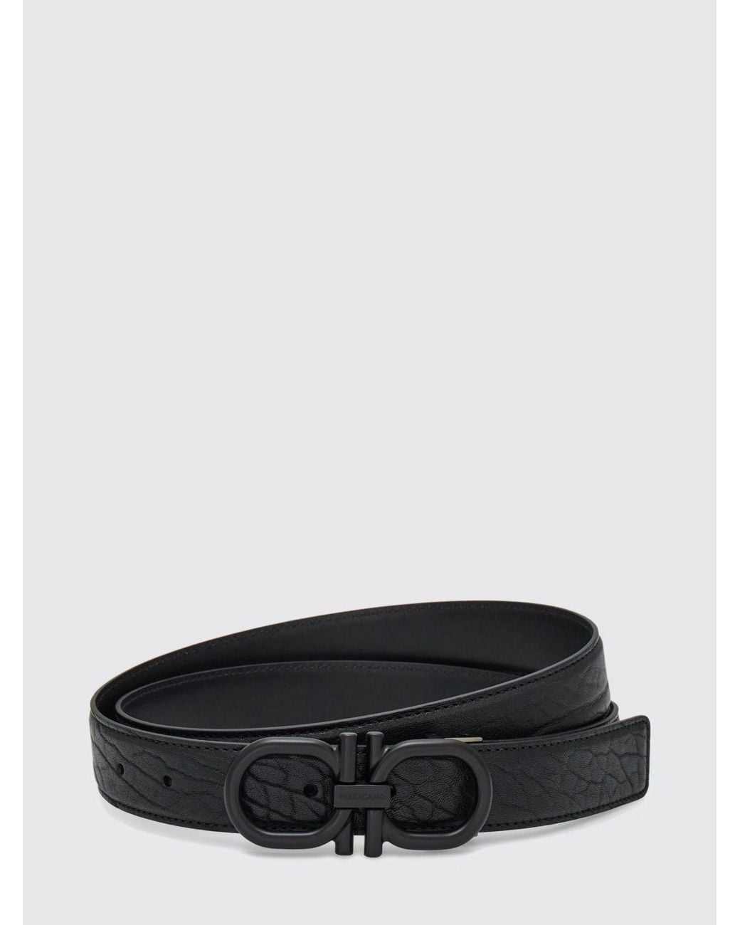Ferragamo Black Reversible Gancini Belt for men