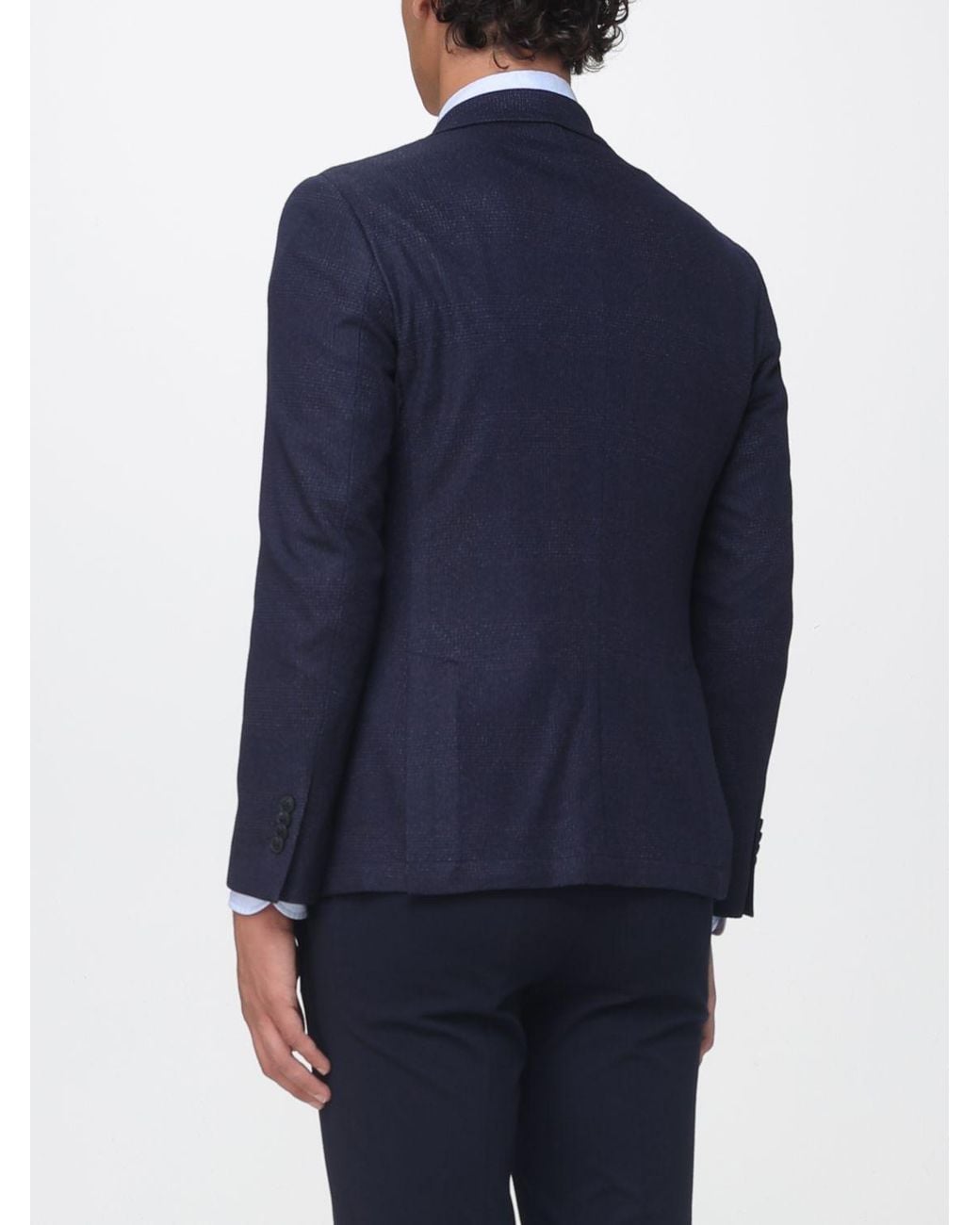 Manuel Ritz Blue Slim Fit Single-Breasted Viscose Blend Blazer With Classic Lapels for men