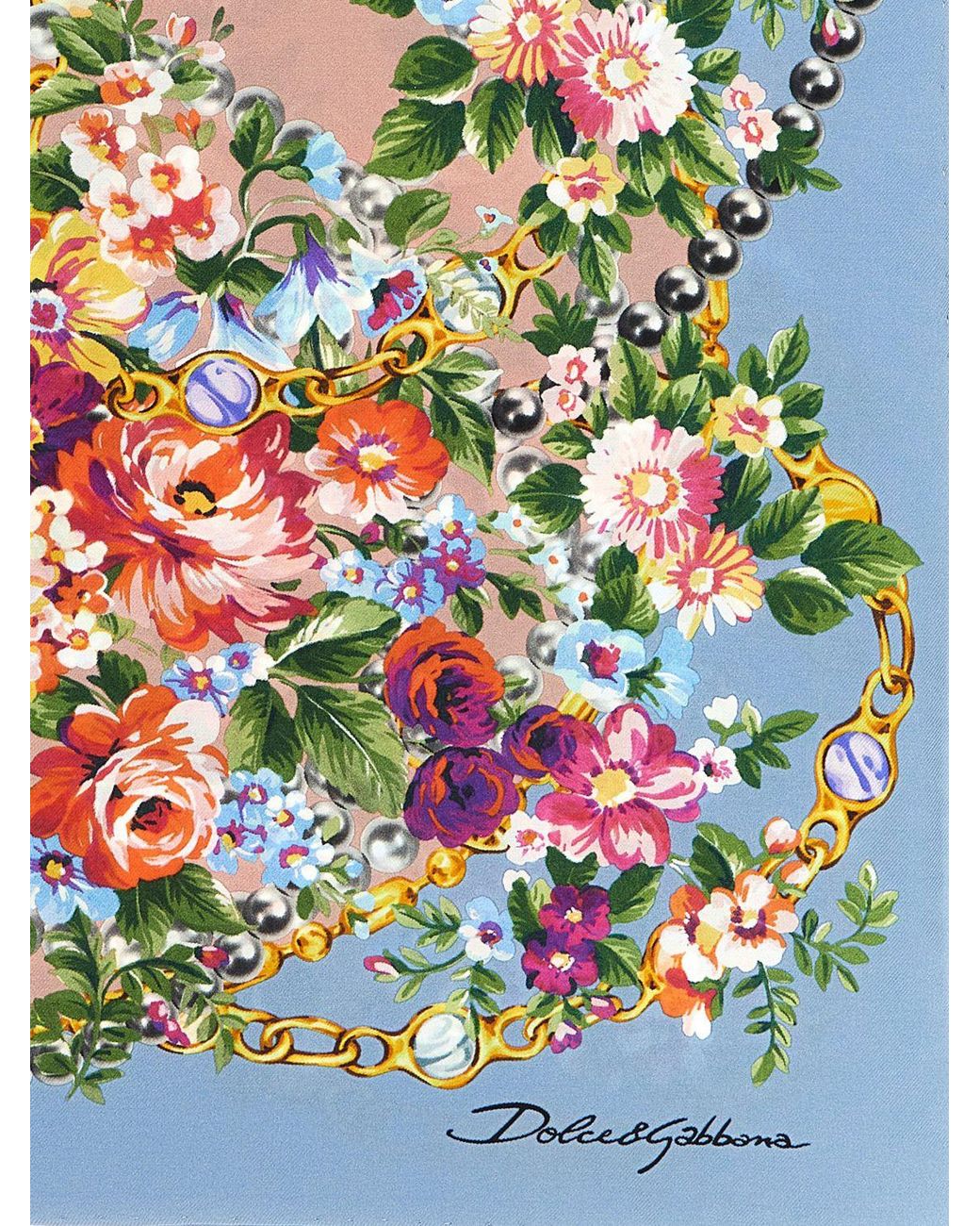 Dolce & Gabbana White Dolce &Amp Gabbana Silk Scarf With Floral Print