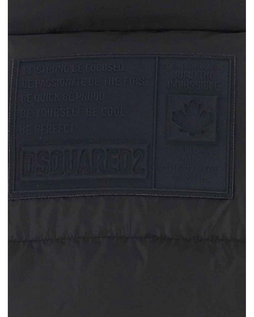 DSquared² Blue Quilted And Padded Nylon Puffer Jacket With High Neck for men
