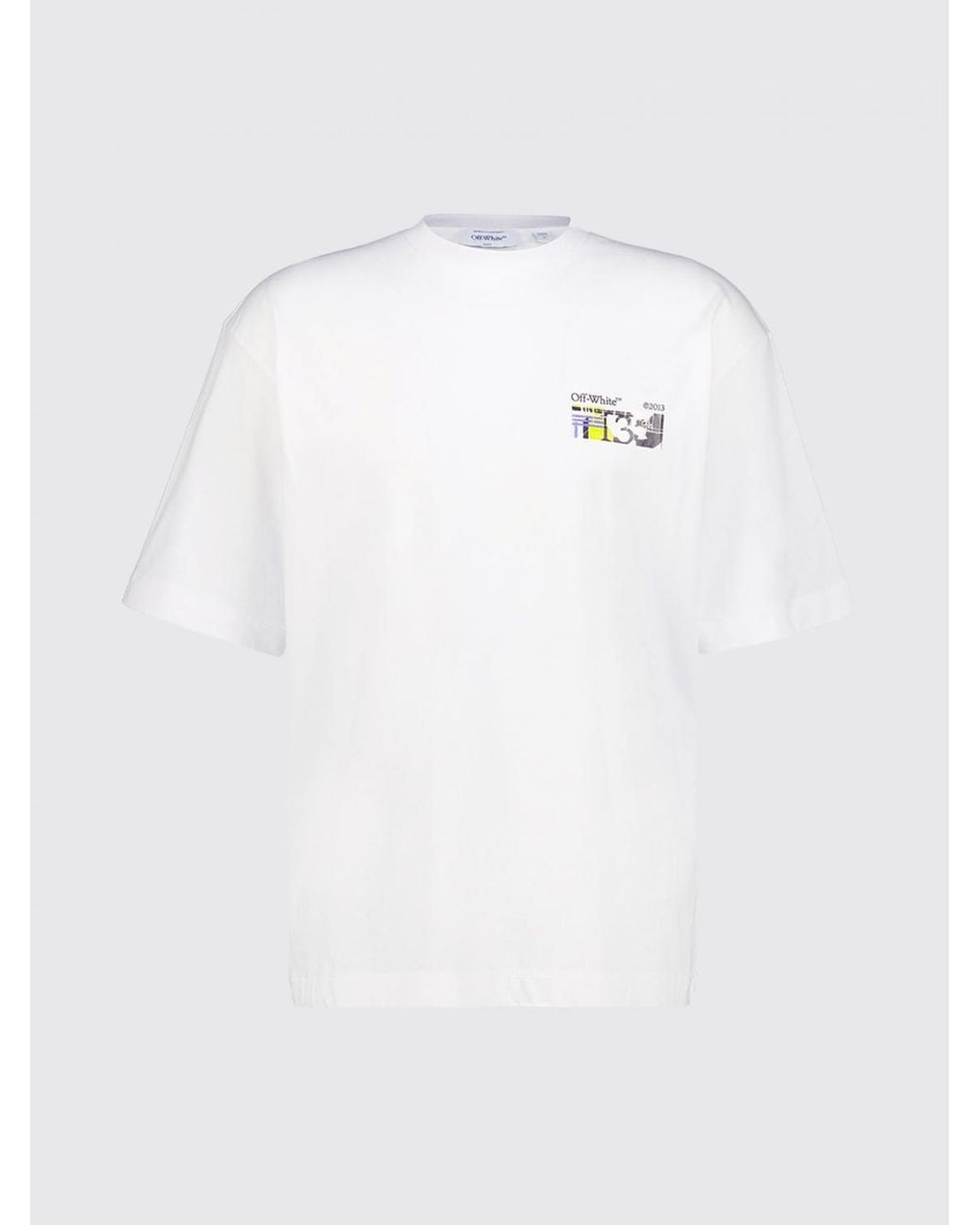 Off-White c/o Virgil Abloh White Cotton T-Shirt With Contrasting Arrow Logo And Dropped Shoulders for men